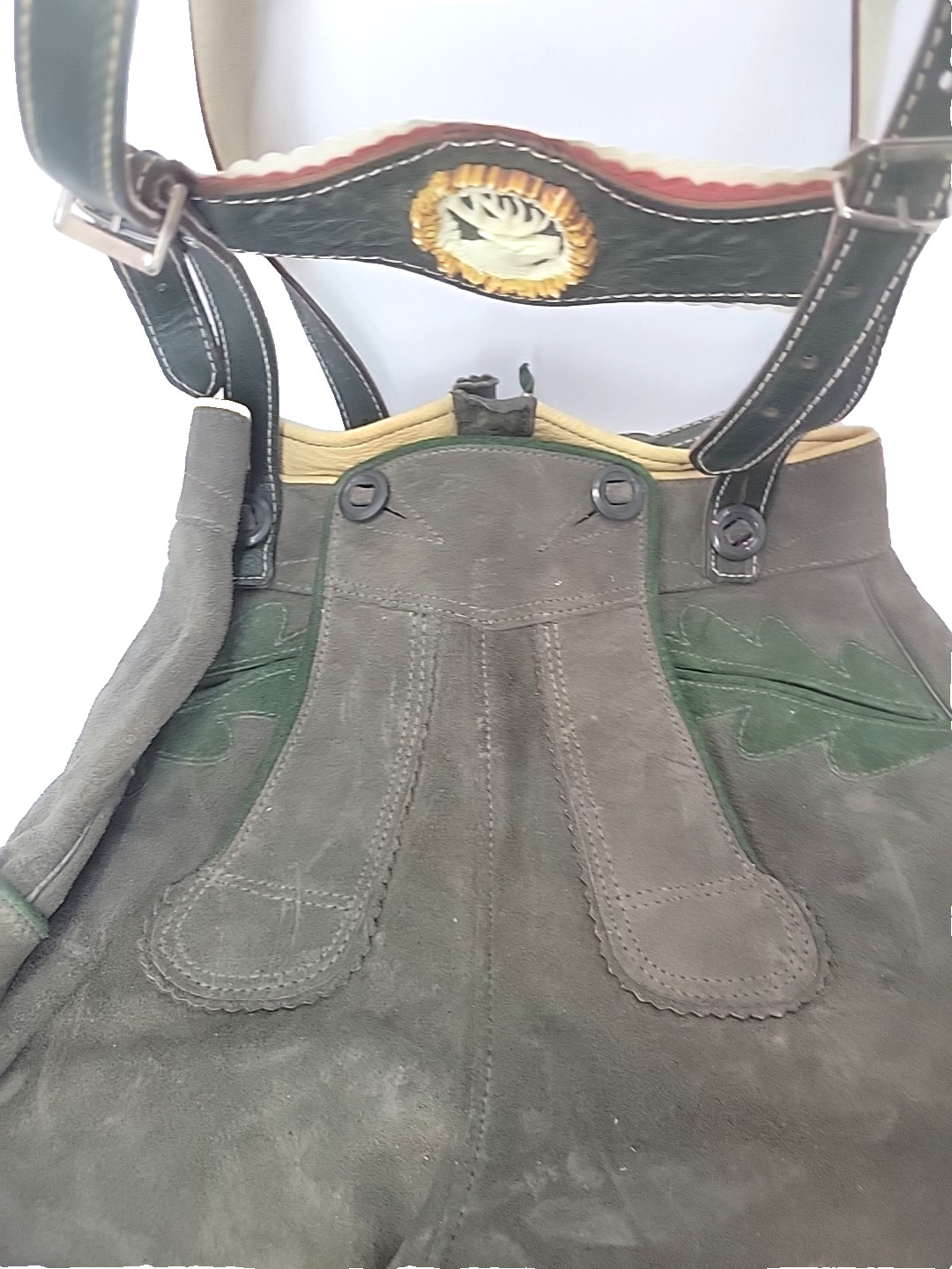 Lederhosen German Child Shorts Authentic Vintage Suede Leather Size 2 Oktoberfes
