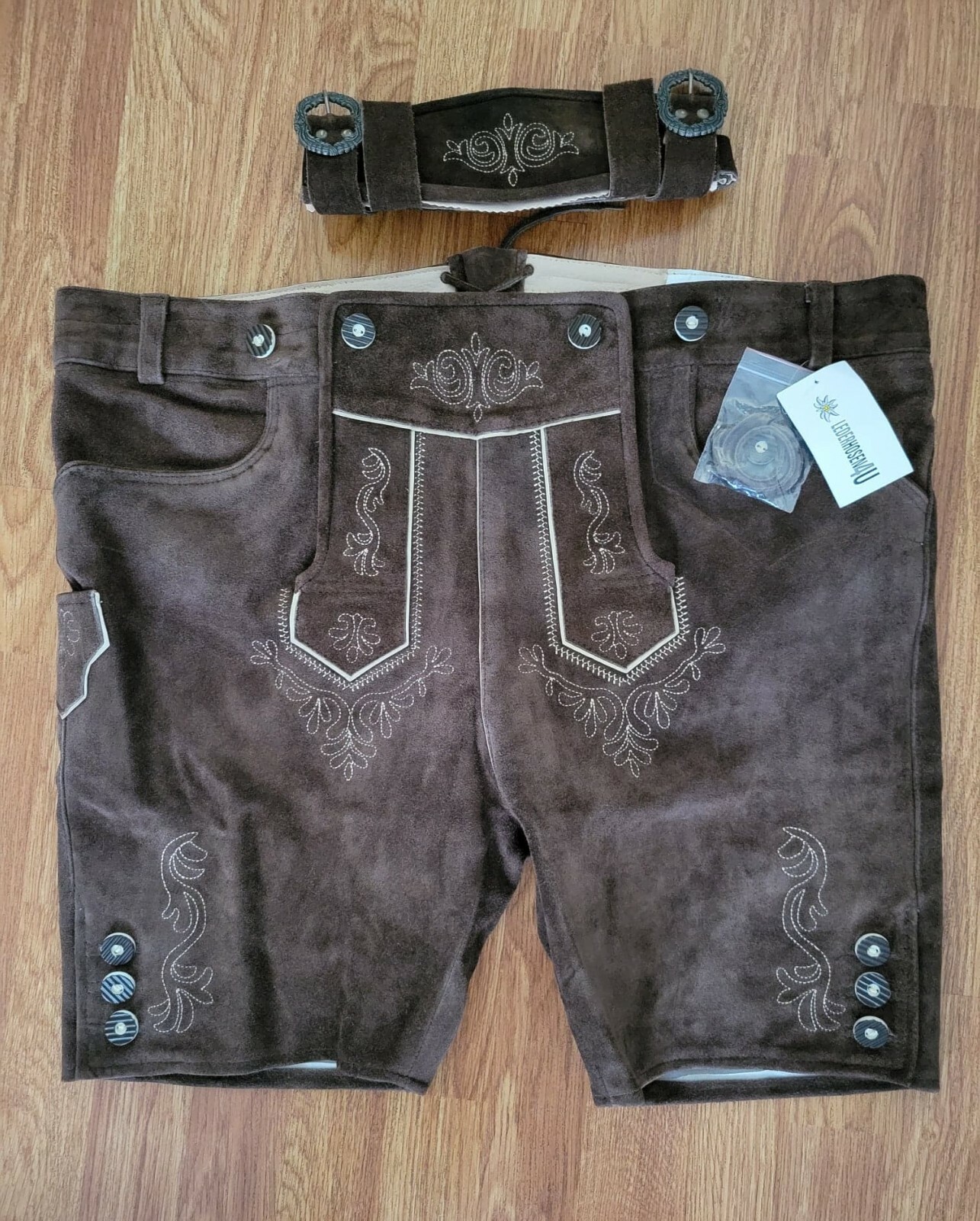 BAVARIA TRACHTEN Lederhosen Men Genuine Leather Authentic German  Size 60