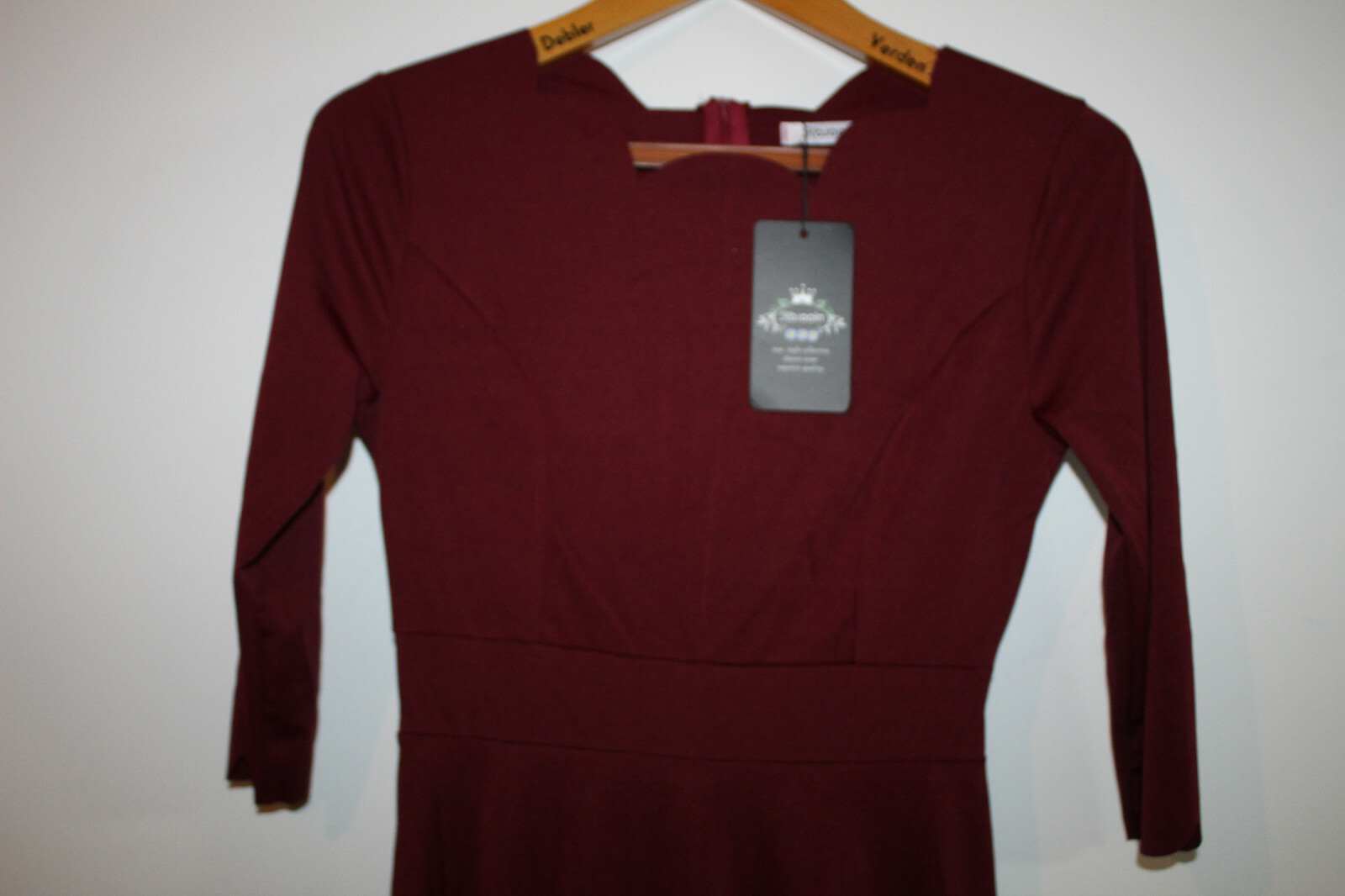 Women’s dress, Kojooin size S, red, 3/4 sleeve (F680-R38)