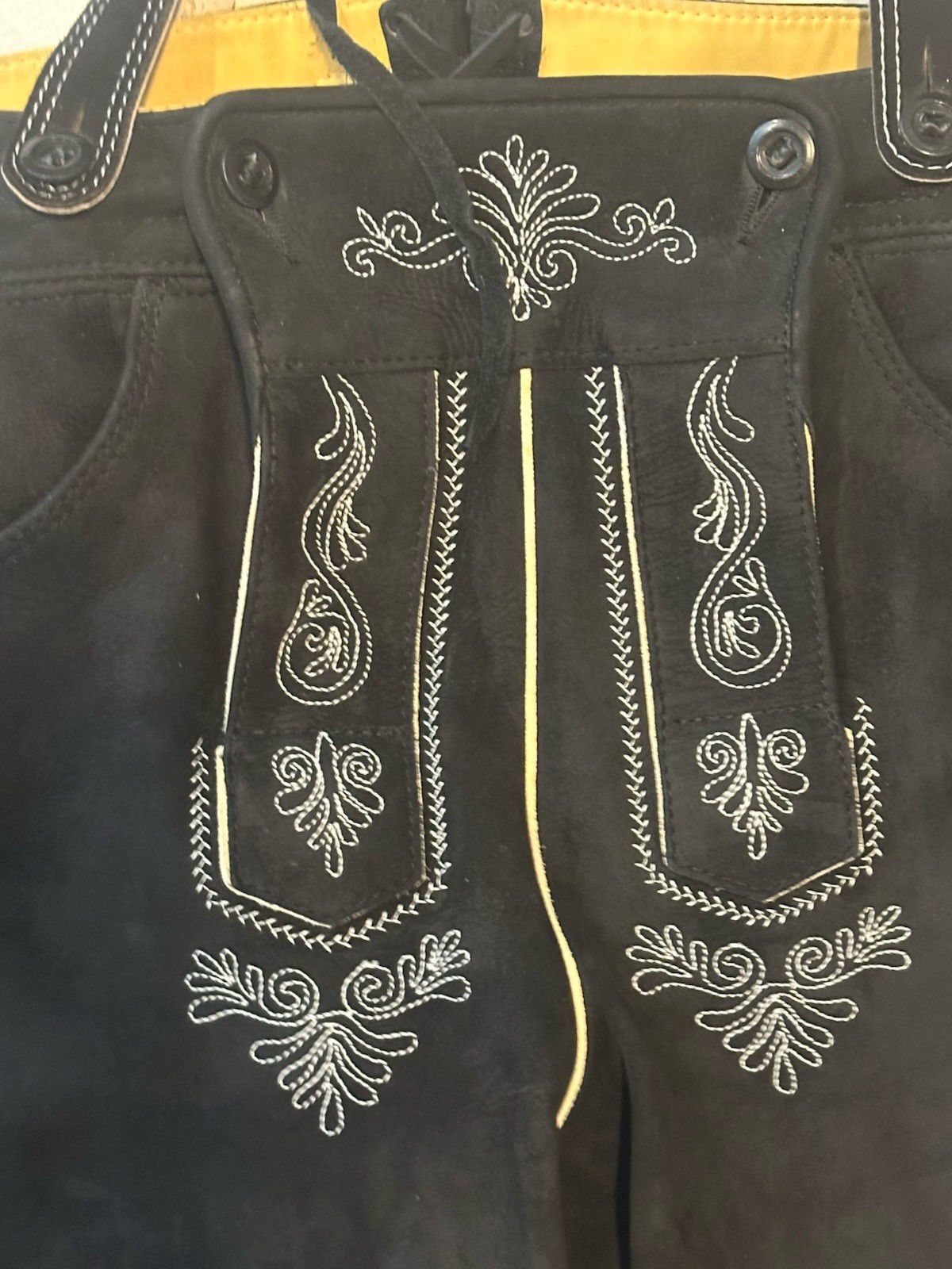VTG Karl Klüber Trachten Lederhosen Leather Pants Men Oktoberfest Suspenders-56