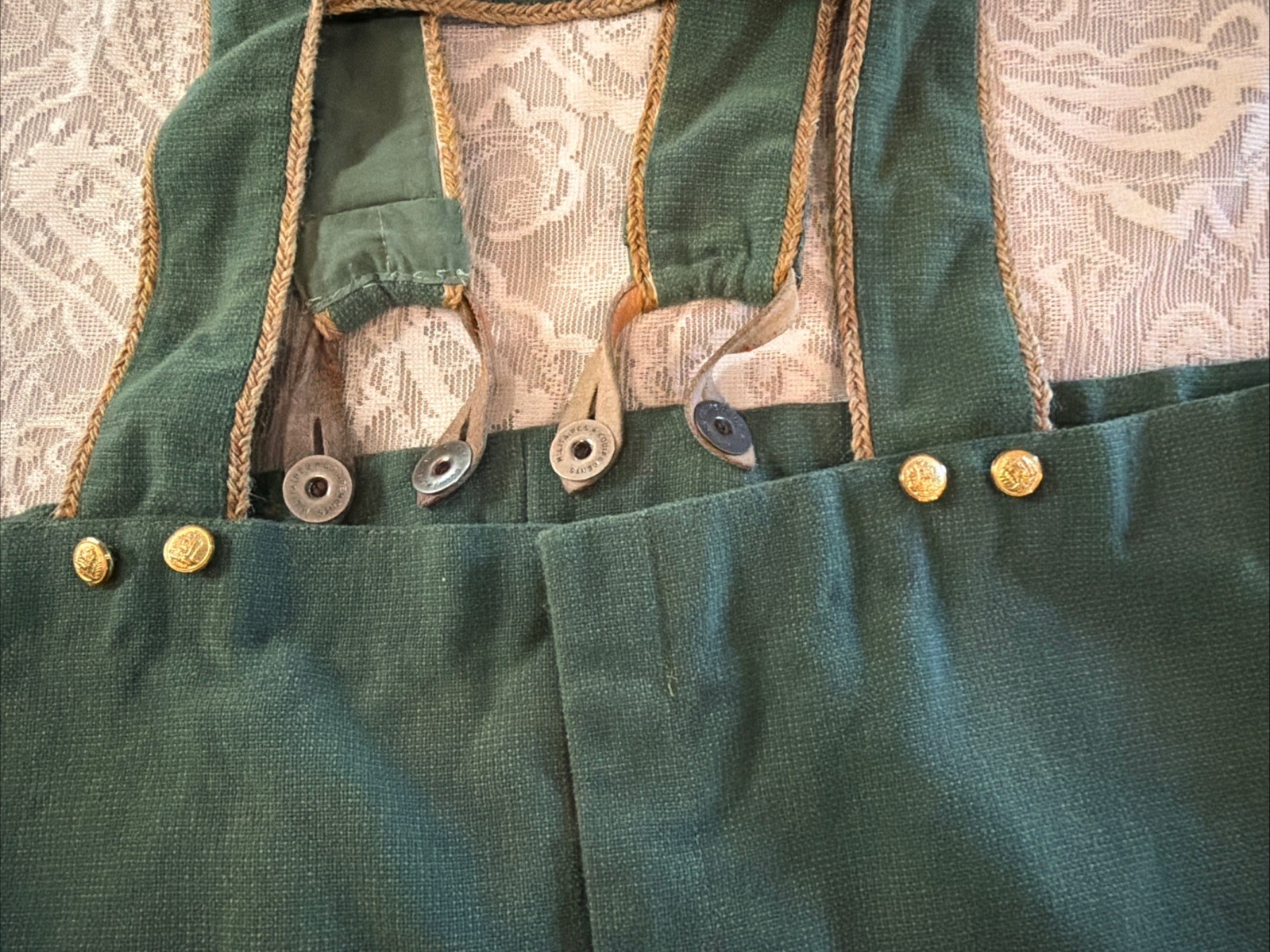 VTG 60s/70s OctoberFest HandMade German Lederhosen Corduroy Shorts MEAS. In Pics