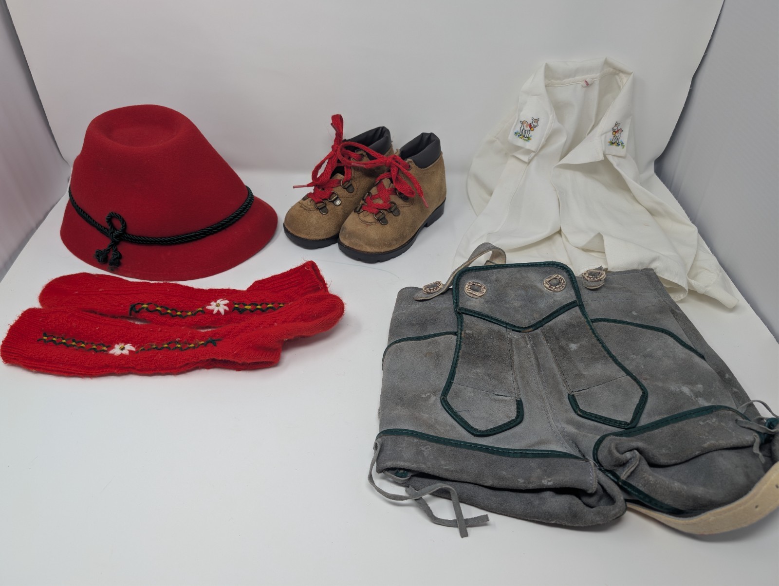 Vintage Toddler Boys Alpine Lederhosen Costume Outfit Lot – German Bavarian