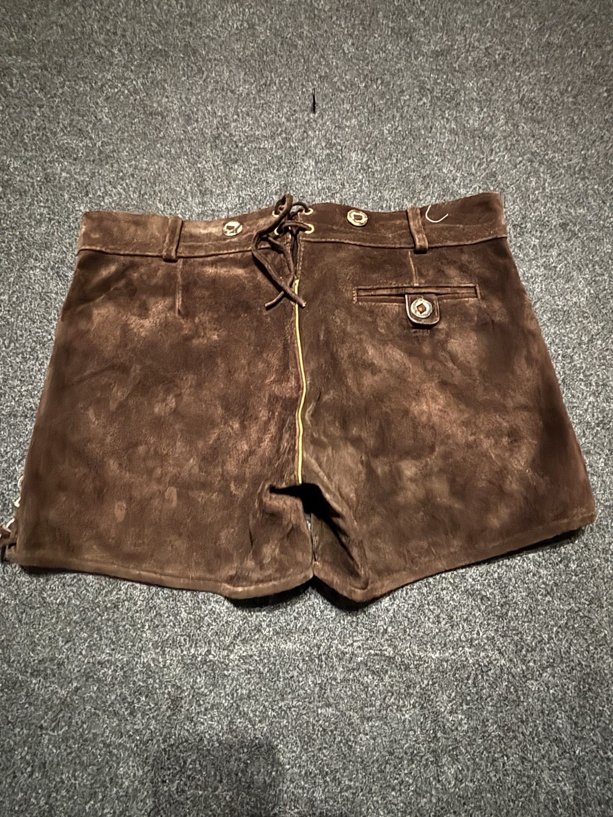 Schoneberger Trachten Couture Lederhosen Shorts US 10 EU 42 Without Suspenders