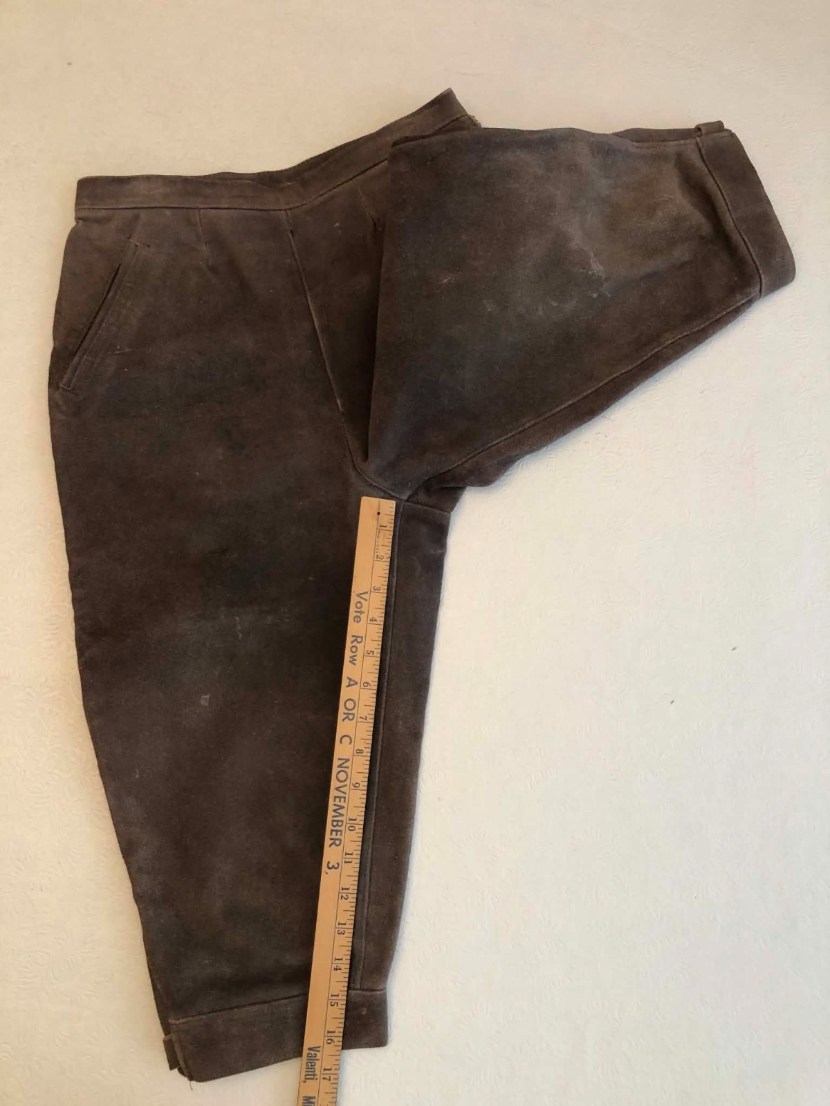 Vintage German Suede Kniebundhosen Knee-length Lederhosen Pants Adult Small