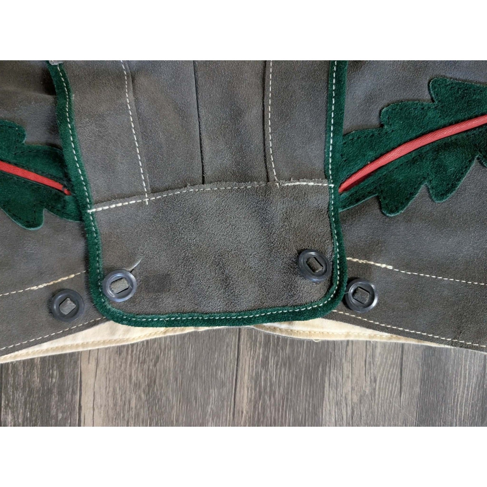 Boys Lederhosen German Gray Bavarian Suede Leather Shorts Costume Leprechaun