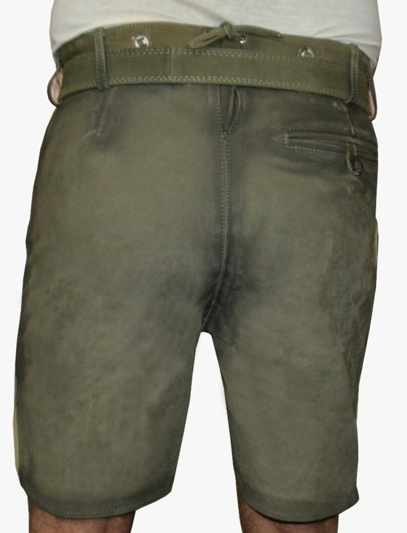 Bavarian traditional short goatskin leather pants with belt size, 48.62
