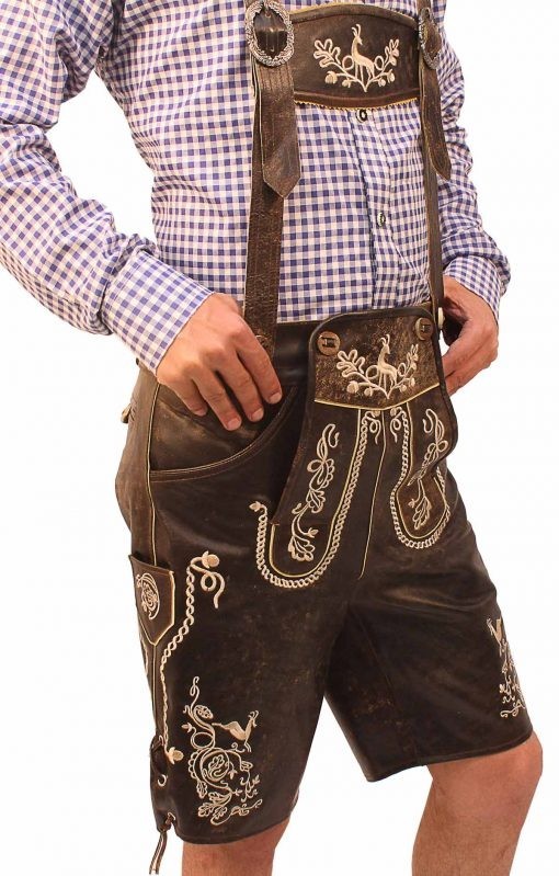 Trachten Short Lederhosen Wild Brown – German Lederhosen – Oktoberfest Costume