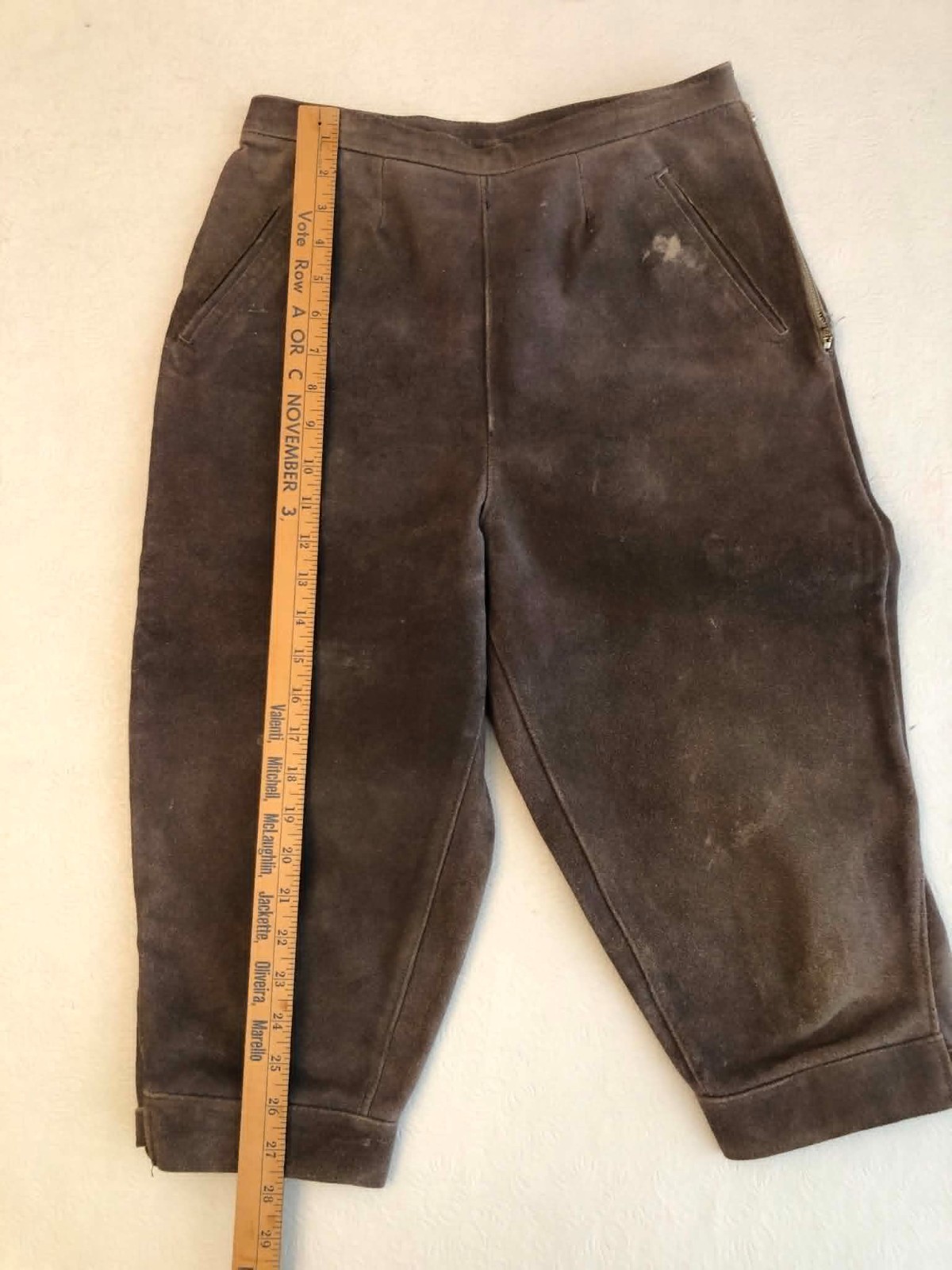 Vintage German Suede Kniebundhosen Knee-length Lederhosen Pants Adult Small