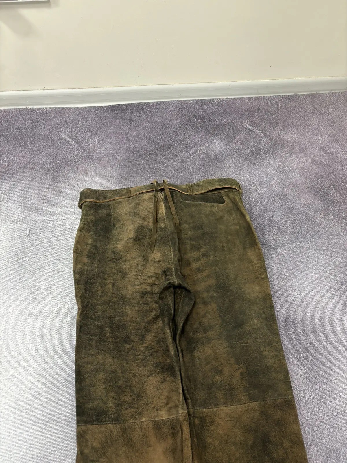 Stockerpoint Lederhosen Rocco Men’s Trachten Brown Leather Pants Belt 50EU/34US