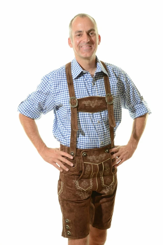 Authentic Bavarian Lederhosen | Handmade Suede Leather Trachten Shorts With Belt