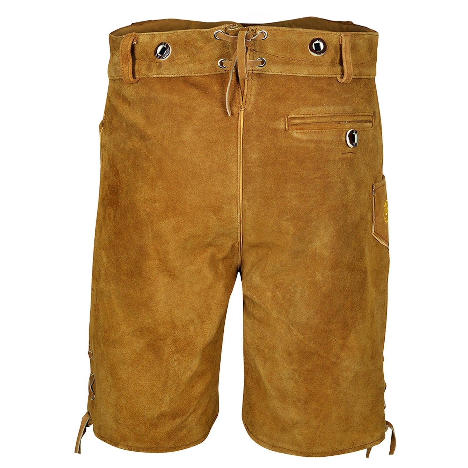 Men’s Suede Lederhosen Nowitzki Golden Brown Oktoberfest Costume German Outfit