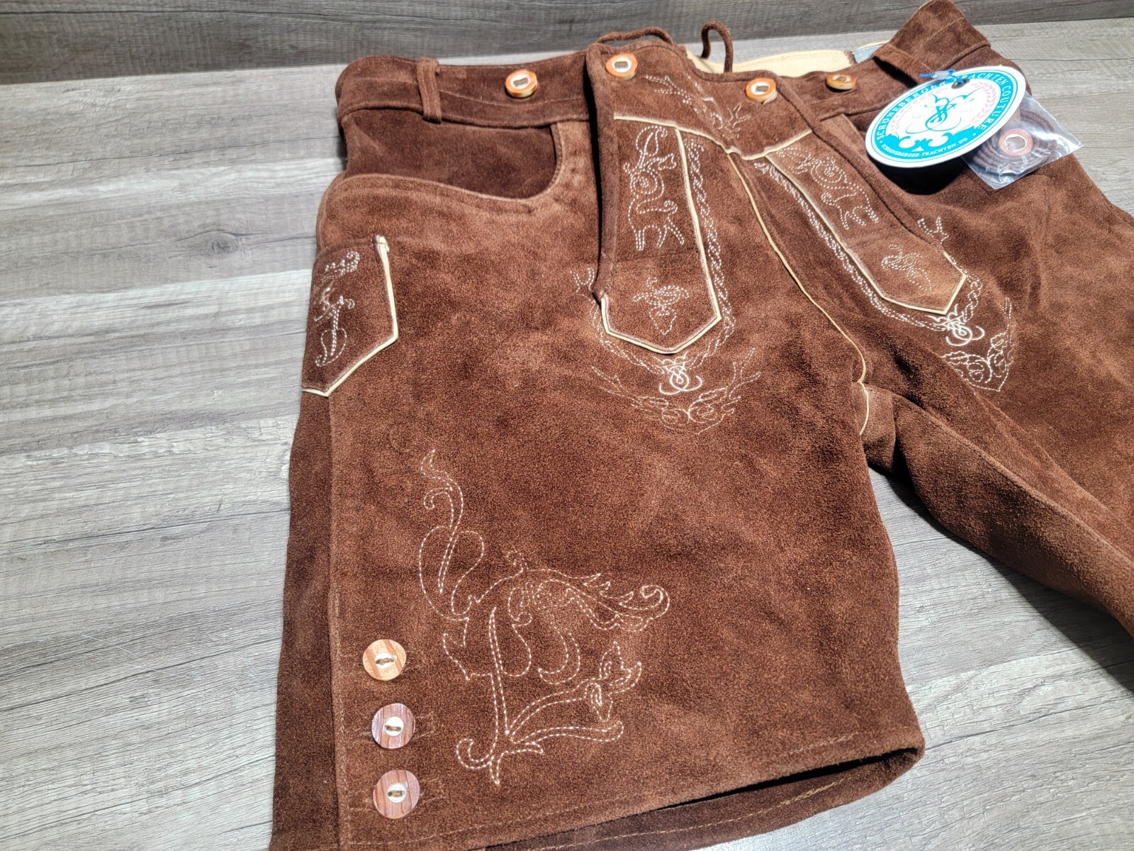 NWT Genuine Schoneberger Bavarian Lederhosen Trachten Couture Size 40