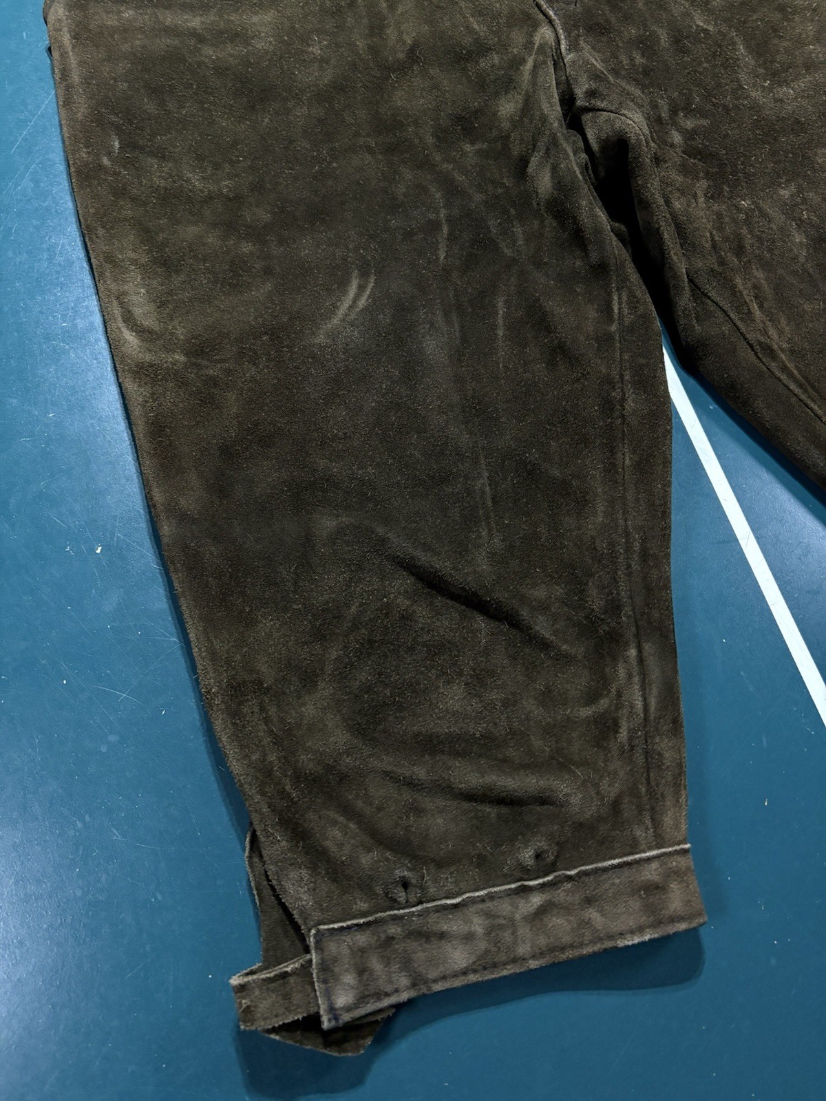 Vtg 40s German Lederhosen Knickerbockers Suede Leather Kniebund Shorts Size 38