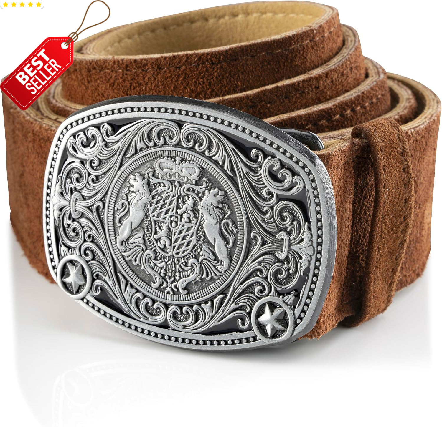 Traditional German Trachten Belt with Buckle for Lederhosen & All Trousers
