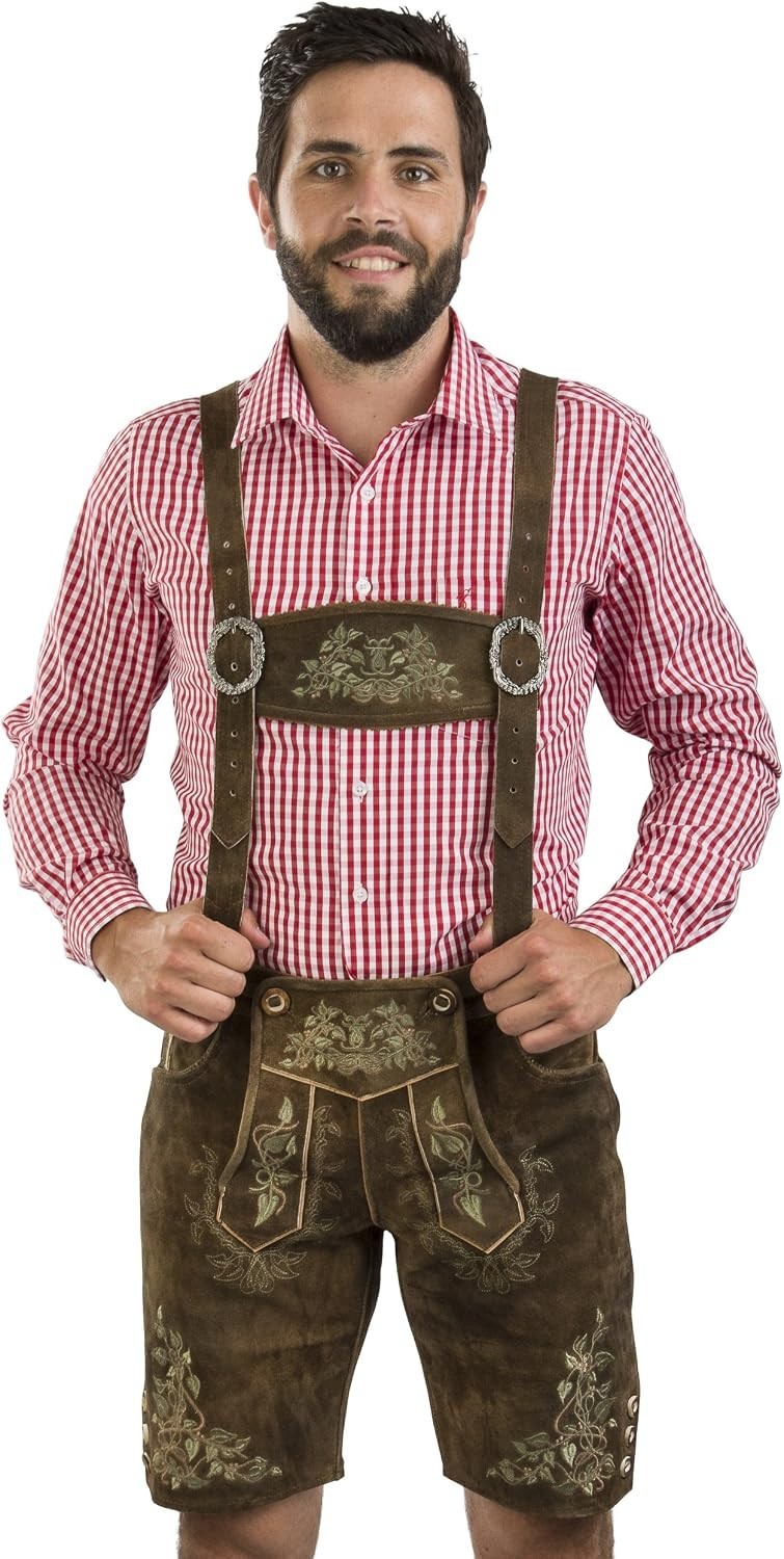 Authentic Bavarian Suede Lederhosen with Suspenders – Perfect for Oktoberfest