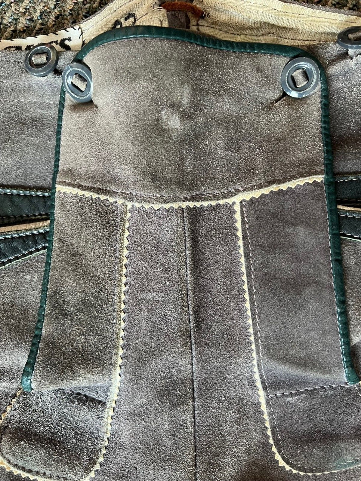 Vintage German Bavarian Gray Leather Suede Lederhosen Shorts