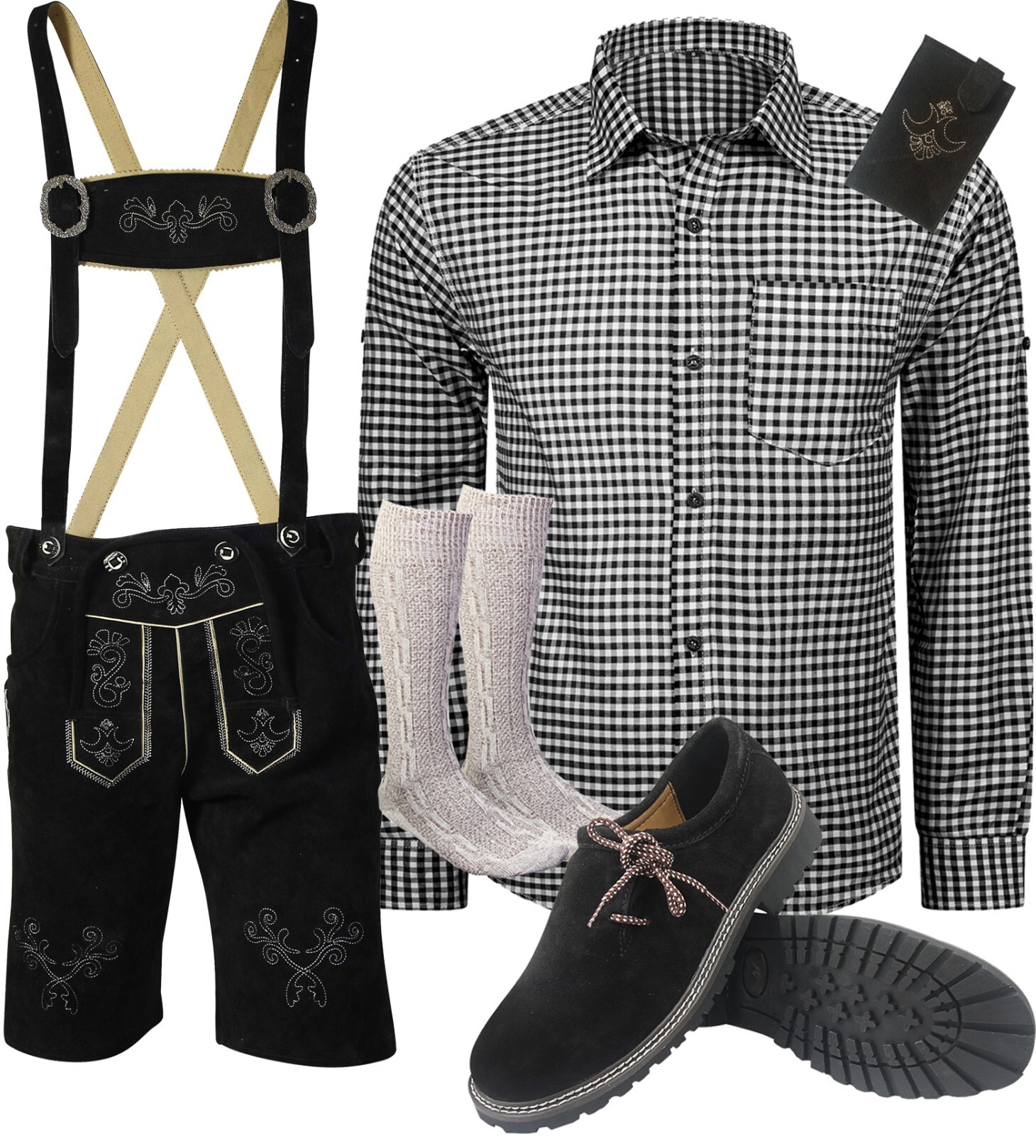 Costume set costume set short costume leather pants 6 pieces pants shirt shoes SKHSH08