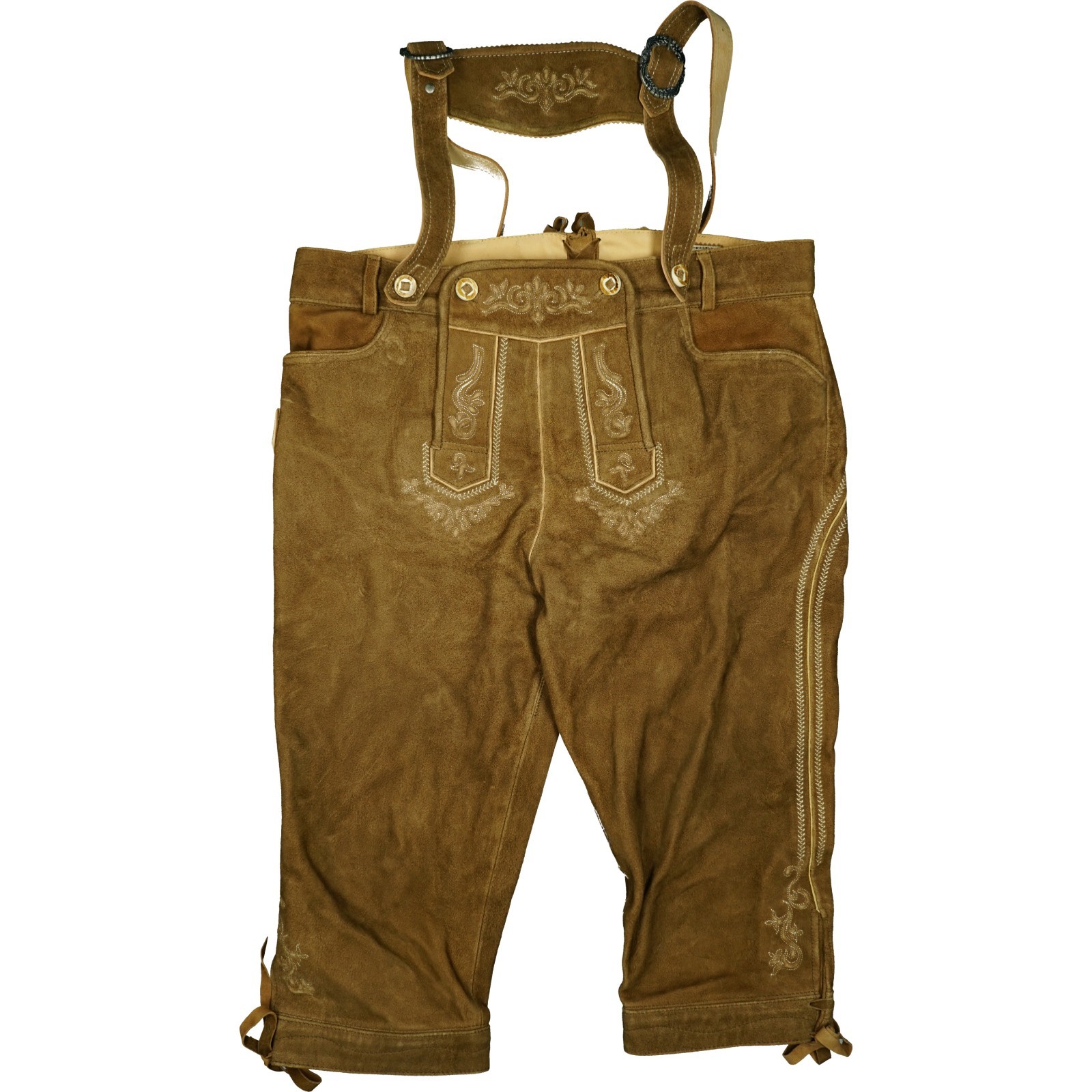 Stockerpoin 56 XXL short brown men’s pants Oktoberfest traditional leather dungarees