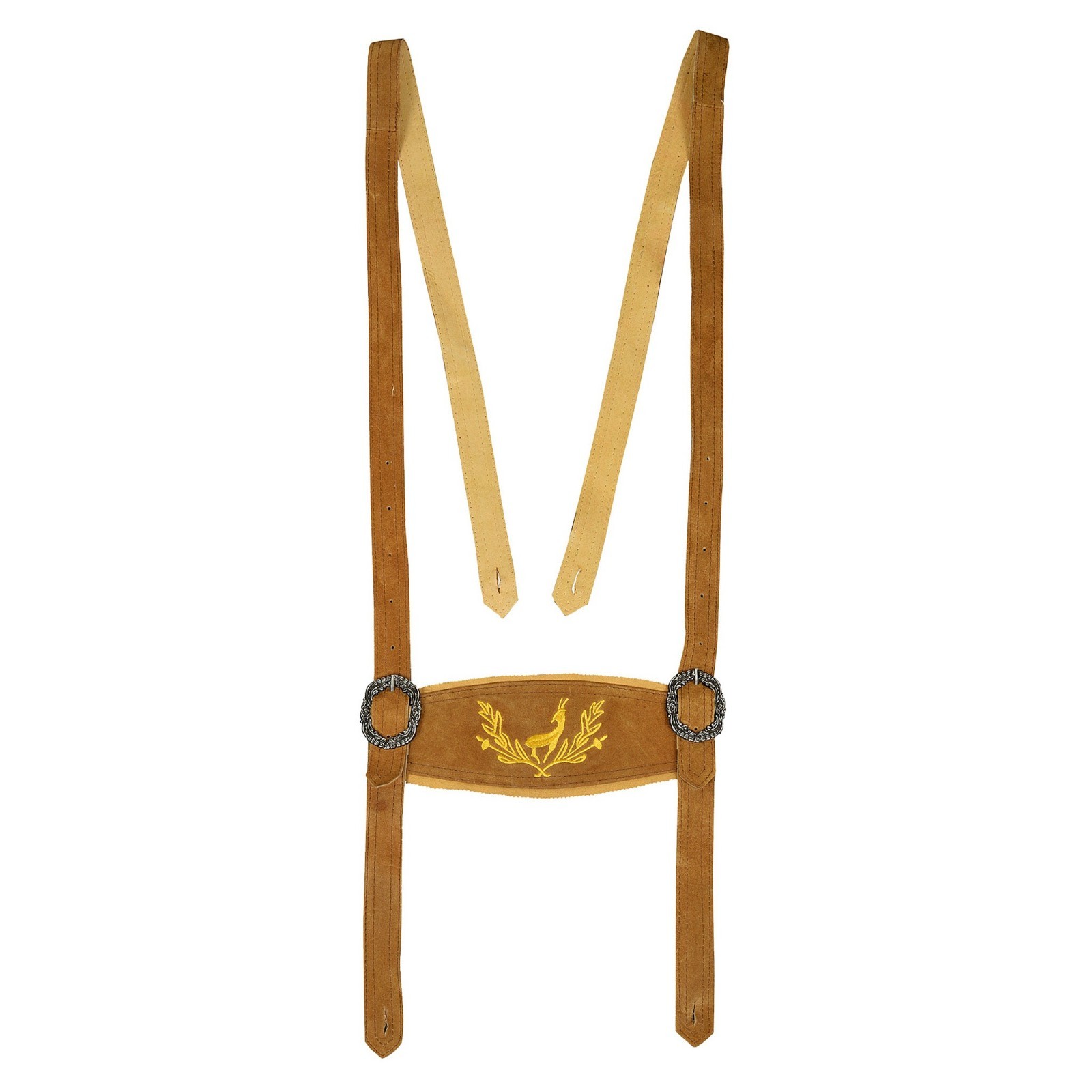 Men’s Suede Lederhosen Nowitzki Golden Brown Oktoberfest Costume German Outfit