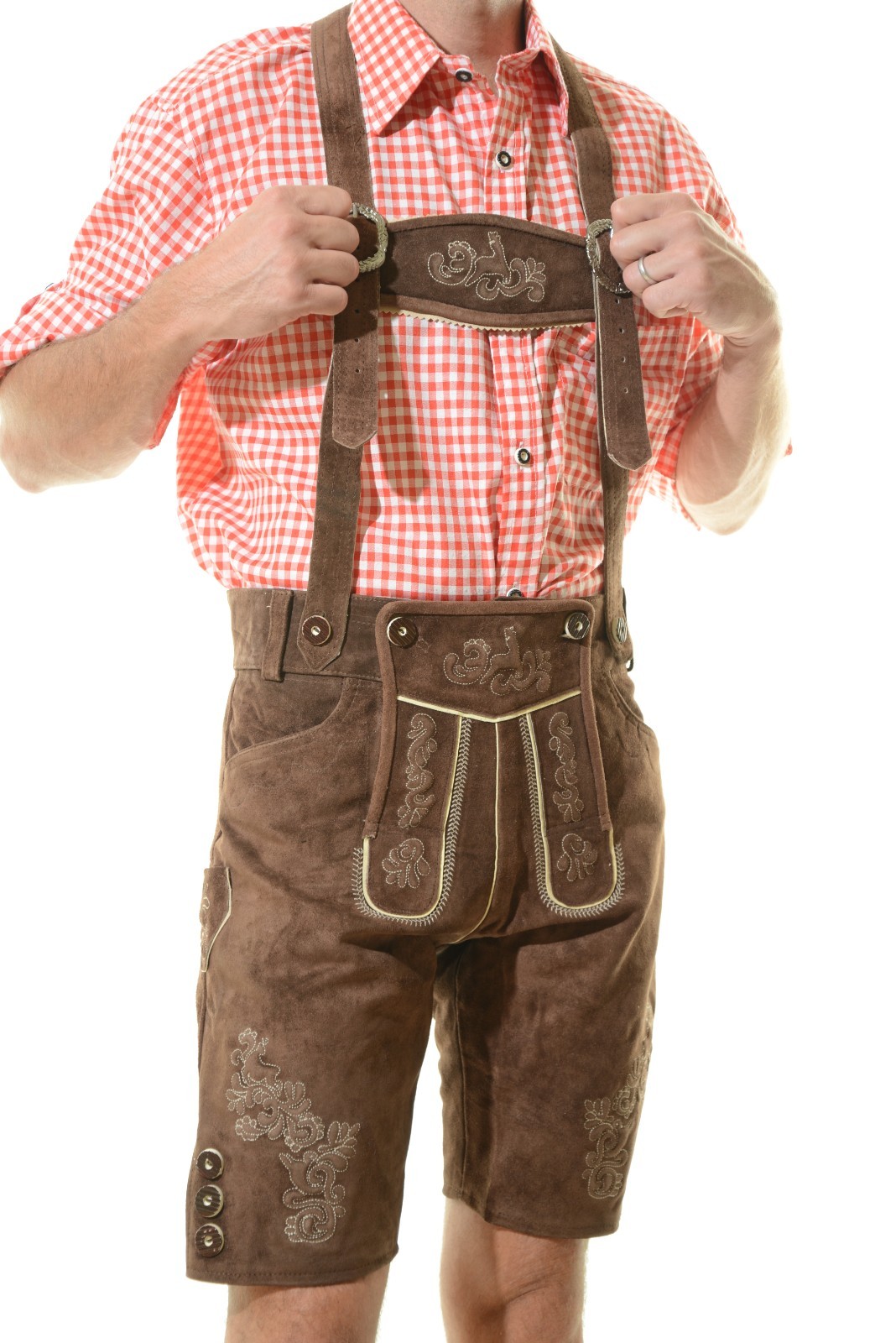 NEW Bavarian Oktoberfest Lederhosen Shorts Antique Brown Tracht #MUNICH