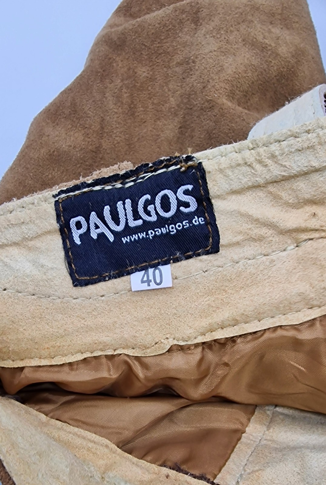 Paulgos | short leather pants | traditional leather pants | straps | size 40