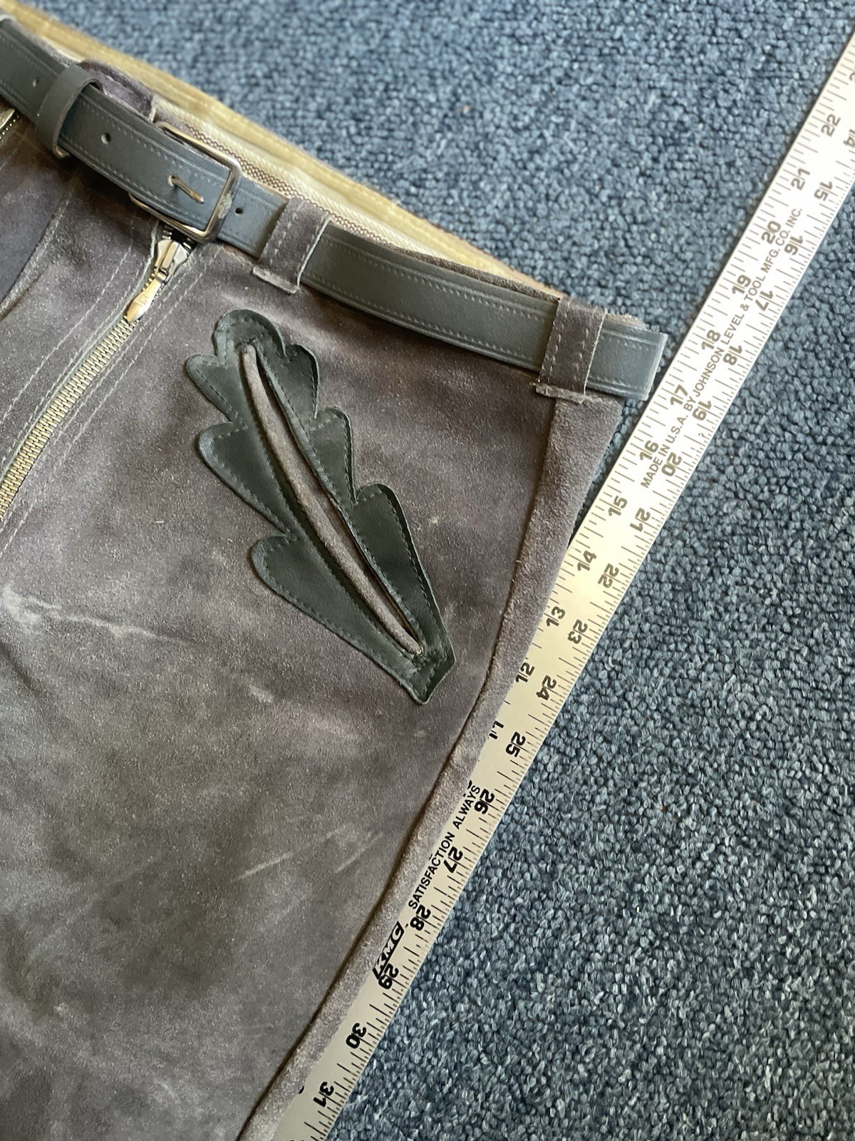 Vintage German Lederhosen Suede Leather Shorts Oktoberfest Size 33
