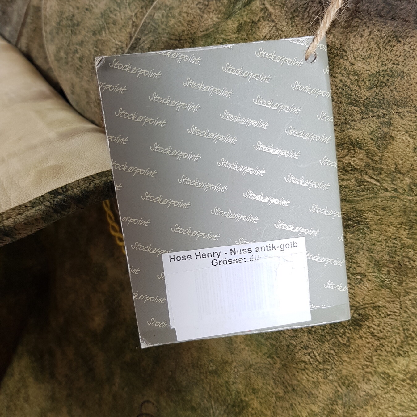 Stockerpoint Wildbock Leather Pants Henry Mens Sz 50 W36 Walnut Antique Yellow Embroidered