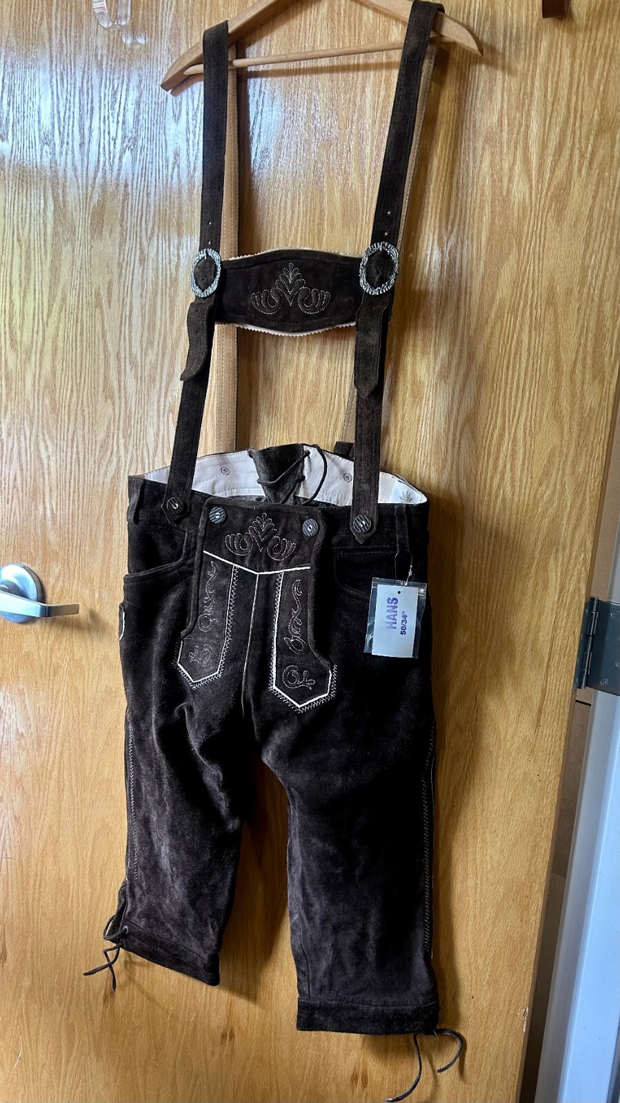 NWT Lederhosen4U Brown Lederhosen Hans 50/34″