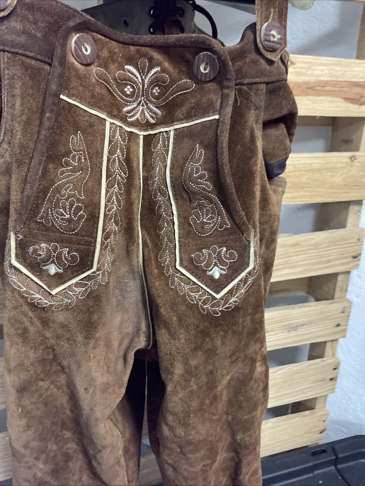 Oktoberzauber Lederhosen XL Leather Shorts German Oktoberfest Beerfest KG JD