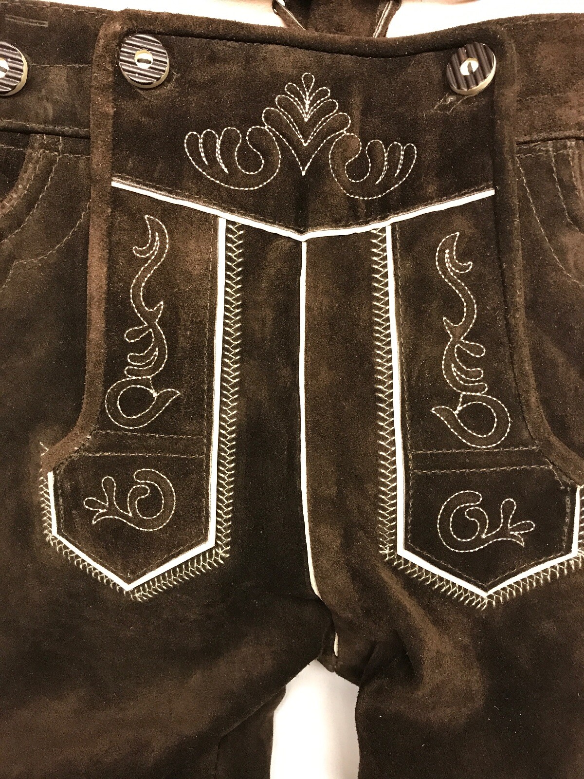 NWT Mens German Brown Leather Lederhosen Size EU 50 US 34 Octoberfest New