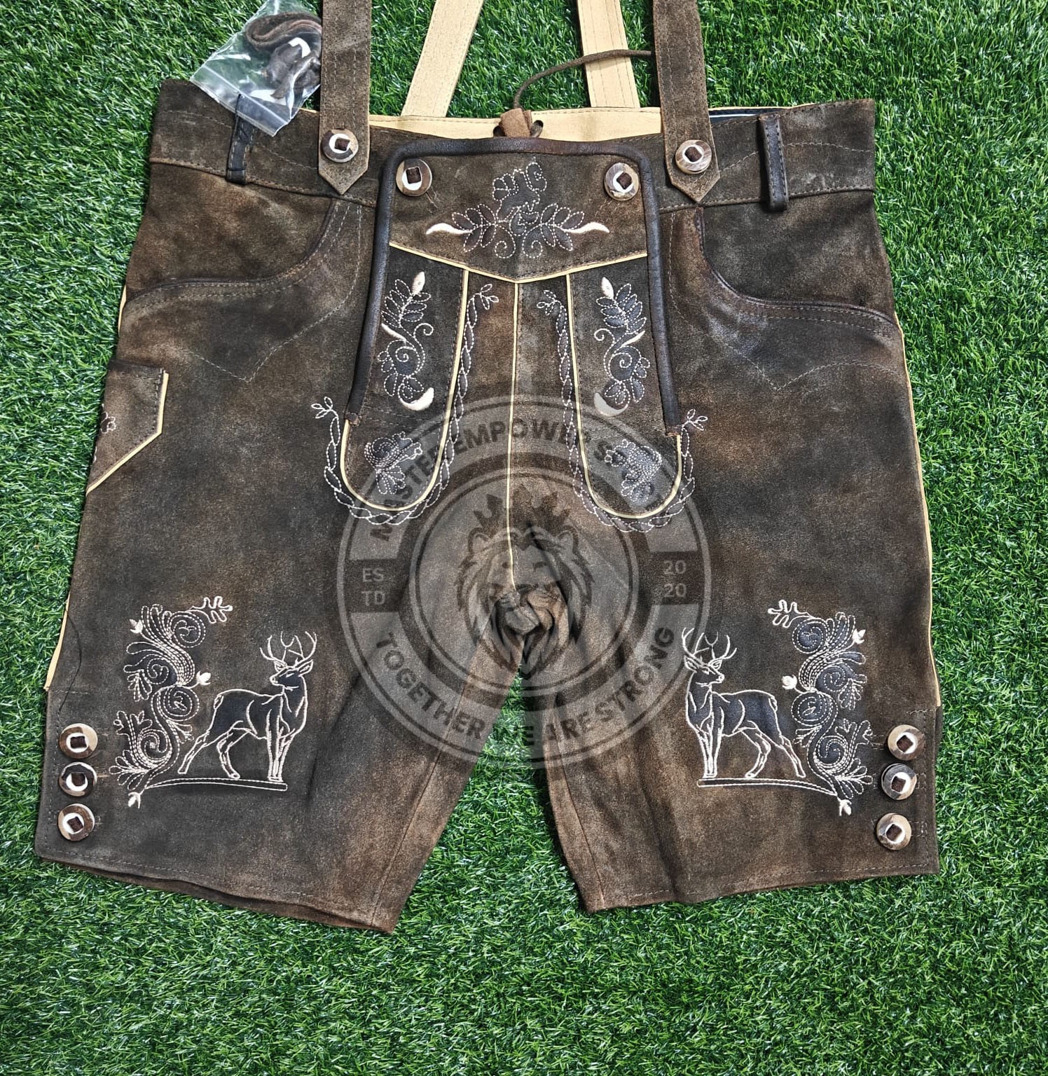 Men Custome Authentic Bavarian Lederhosen Short German Traditional Oktoberfest