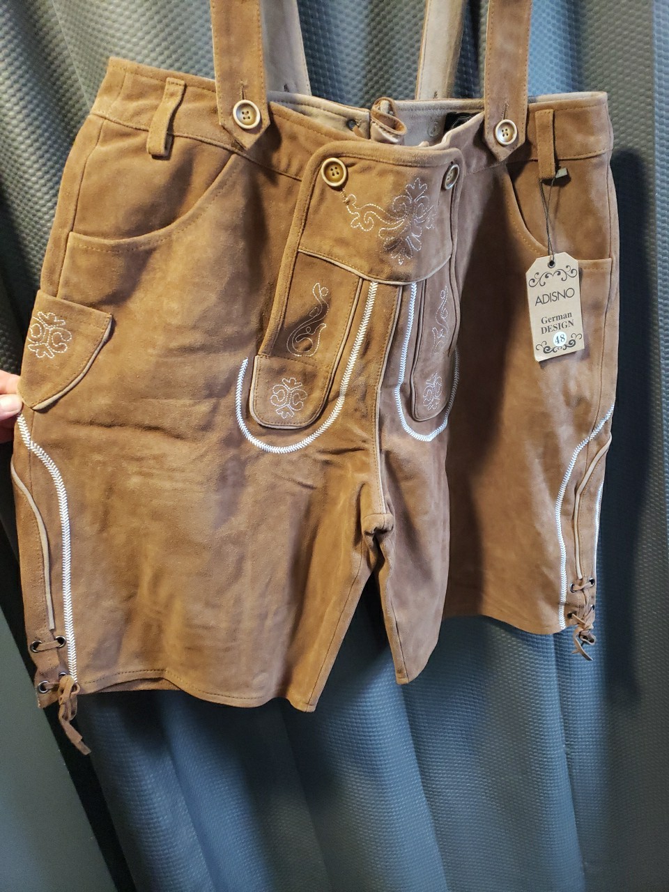 Adisno Mens Bavarian Oktoberfest Lederhosen Leather NWT 48