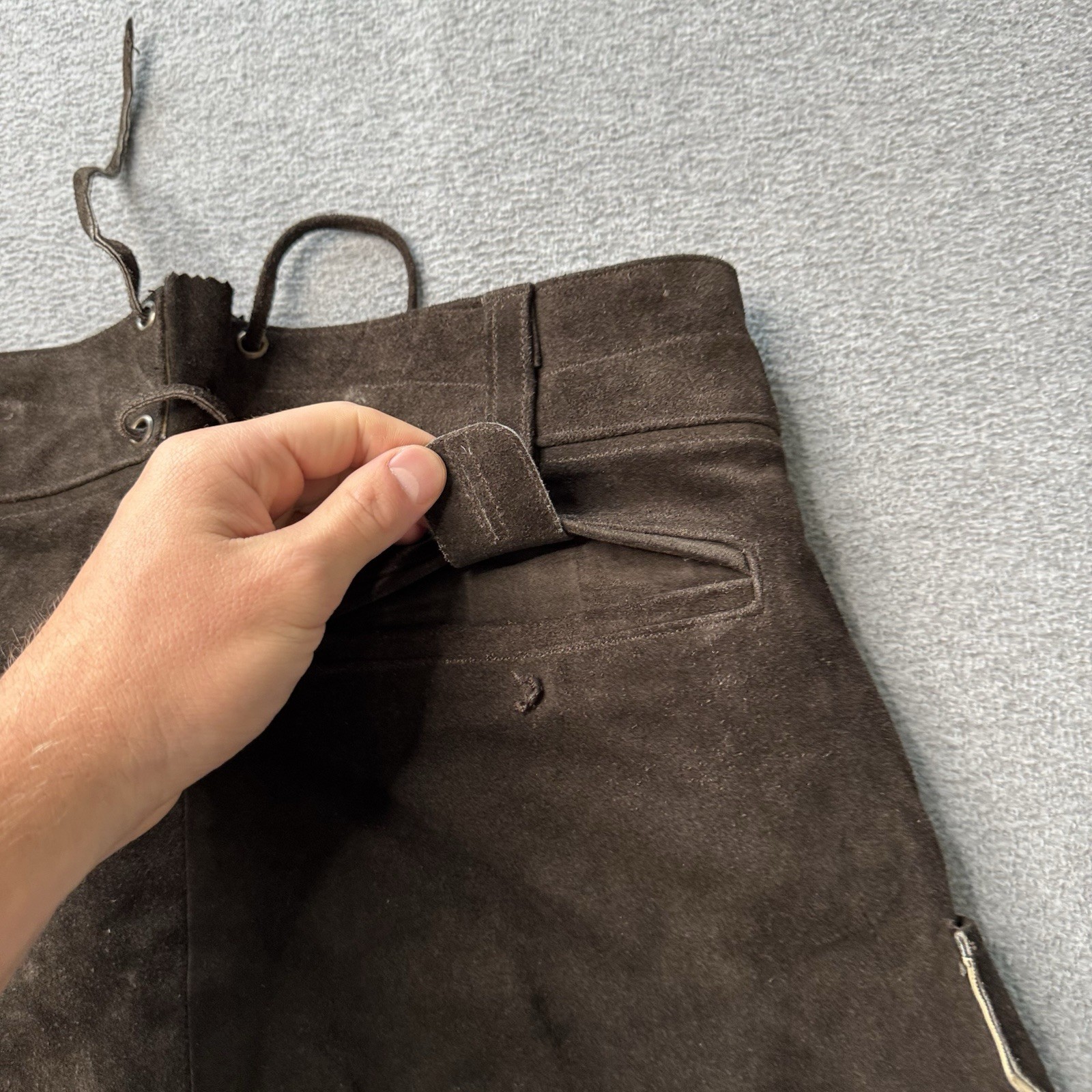 Lederhosen4u Shorts Mens 50 Brown Leather Suede German Oktoberfest Traditional