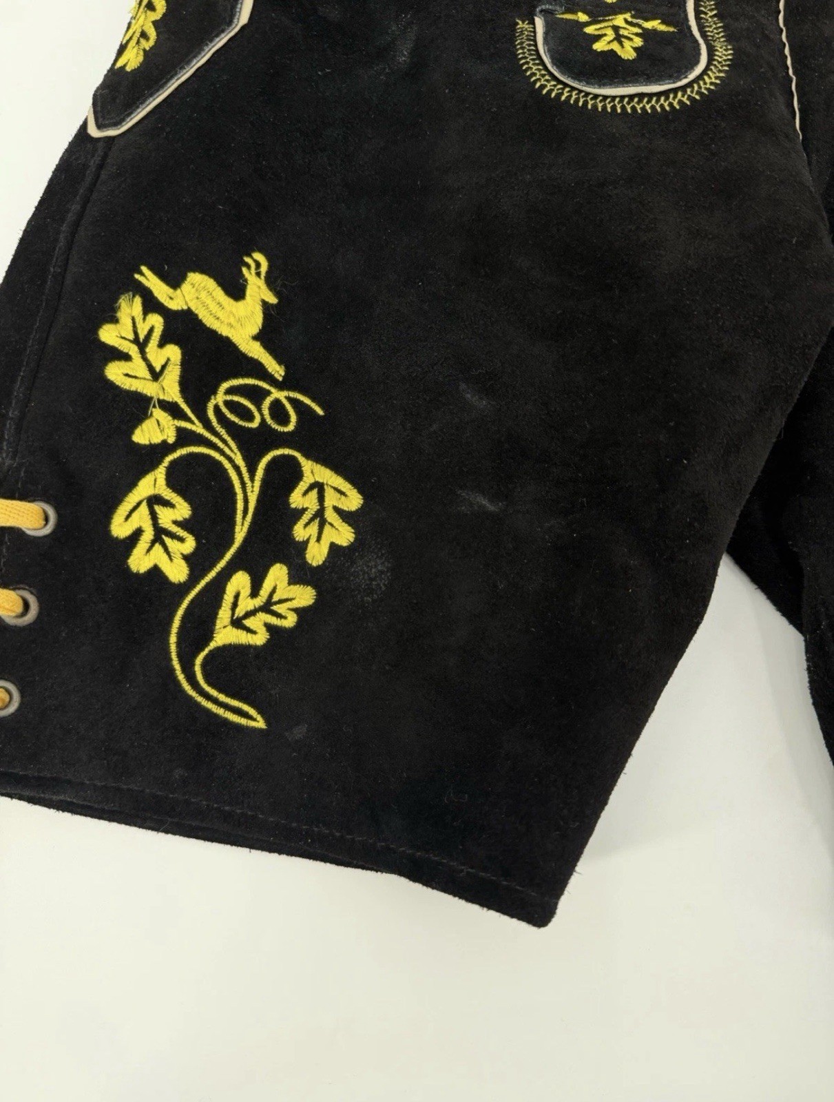 Authentic Suede Leather Lederhosen Shorts Black Size 48 – US 30
