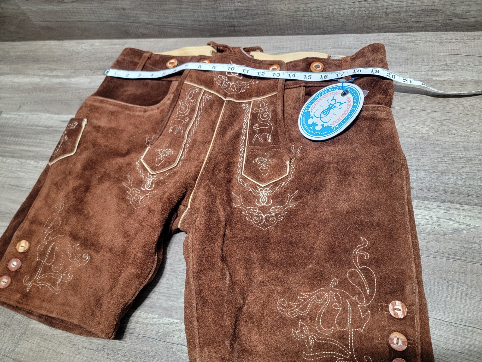 NWT Genuine Schoneberger Bavarian Lederhosen Trachten Couture Size 40