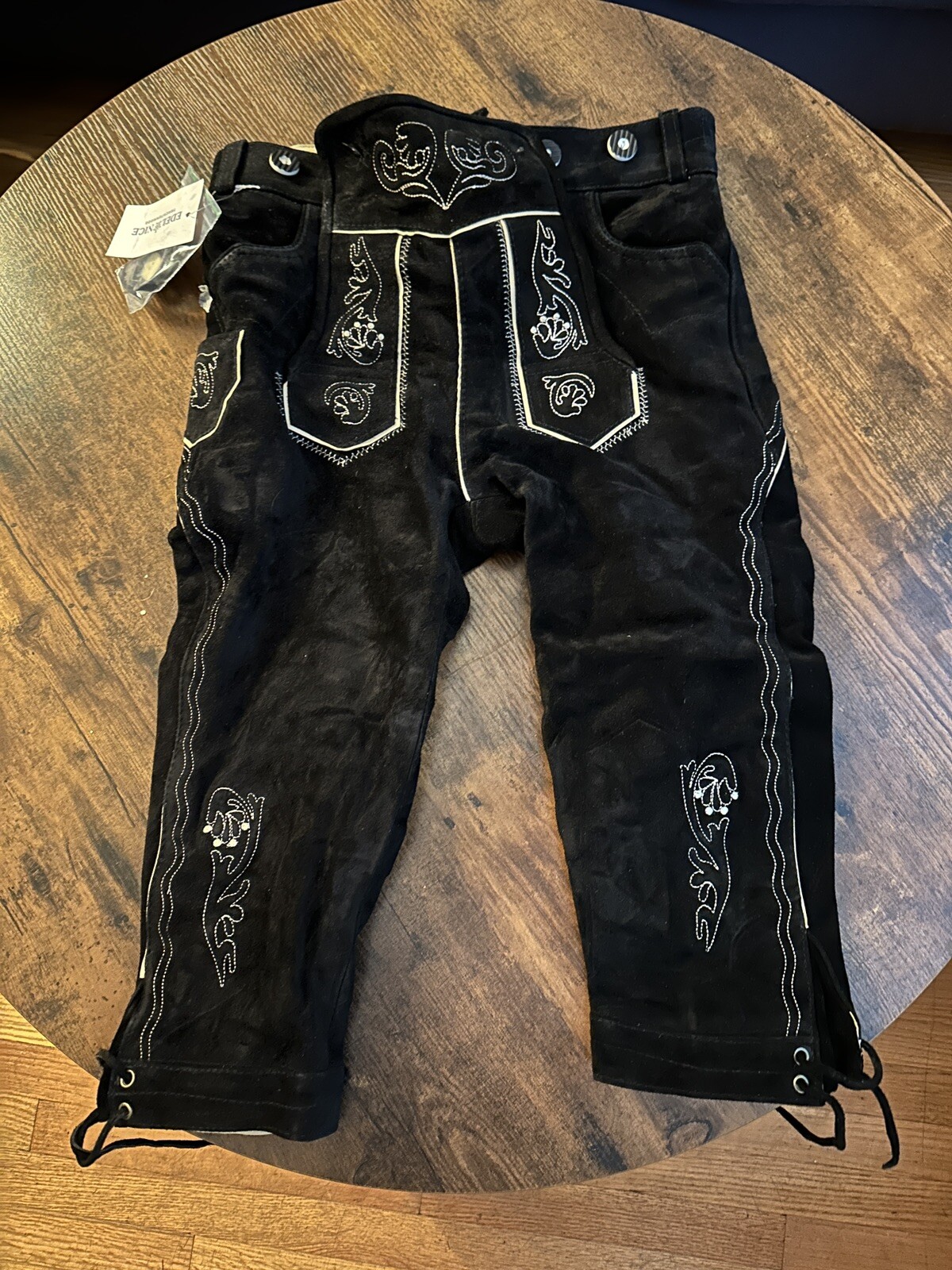 Men’s Lederhosen Size 30 US – Trachtenlederhose Kniebundhose schwarz