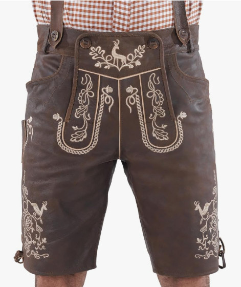 Authentic Lederhosen Men – German Oktoberfest Outfit Men – Genuine Leather