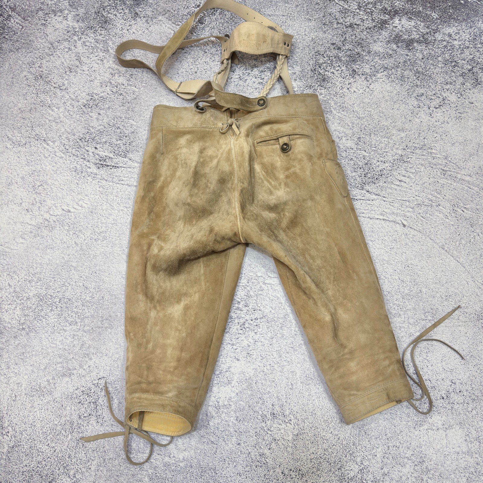 Authentic Vintage Lederhosen Traditional Bavarian Leather Pants 48 (32)