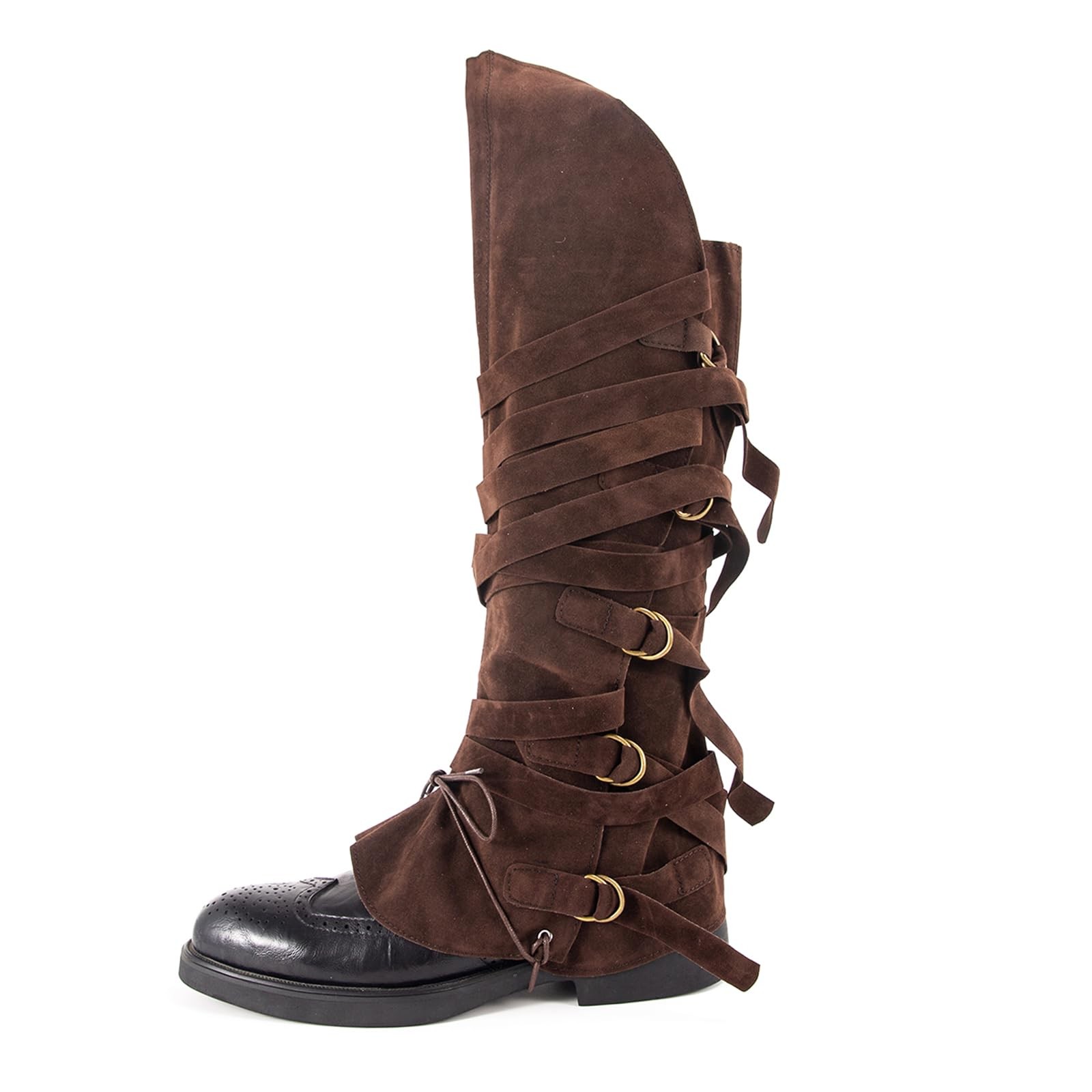 Medieval Pirate Boot Covers Men Women: Faux Leather Renaissance Boots Cover S…