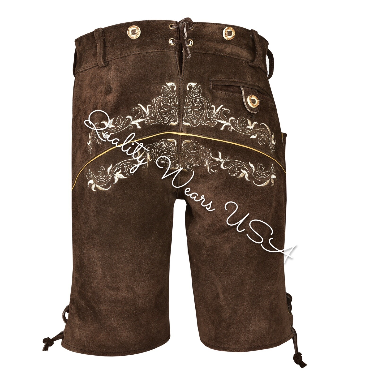 Men Oktoberfest Lederhosen- Authentic Bavarian Lederhosen-Suede Leather Trousers