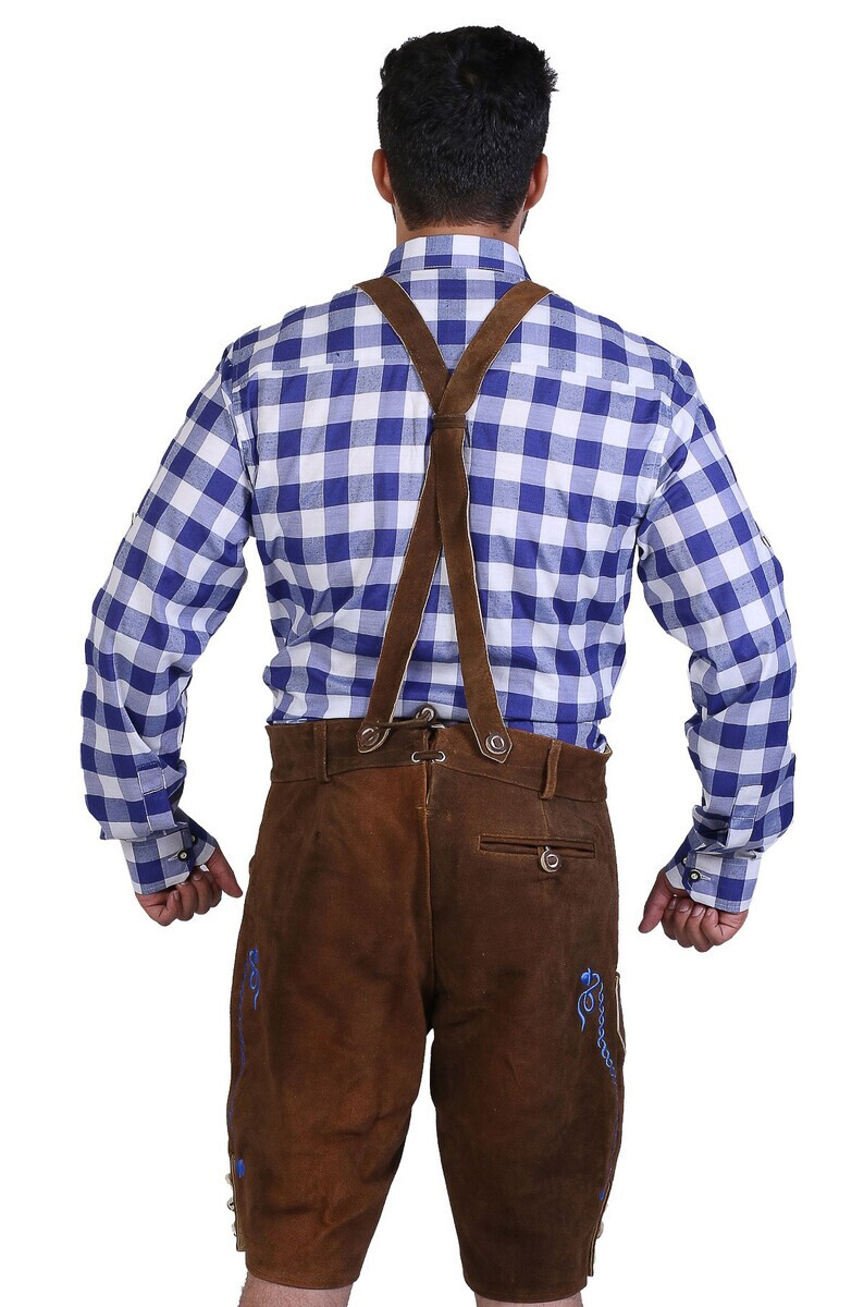 Men’s Bavarian Tratchen Lederhosen Pant German Oktoberfest Suede Leather Pants