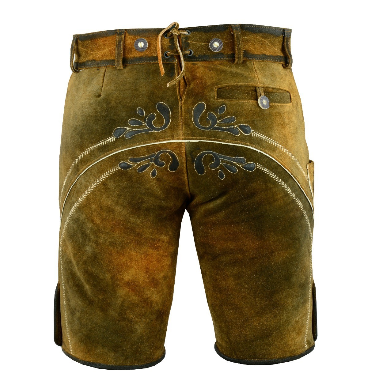 Premium Suede Leather Oktoberfest German Bavarian Lederhosen Shorts Trachten