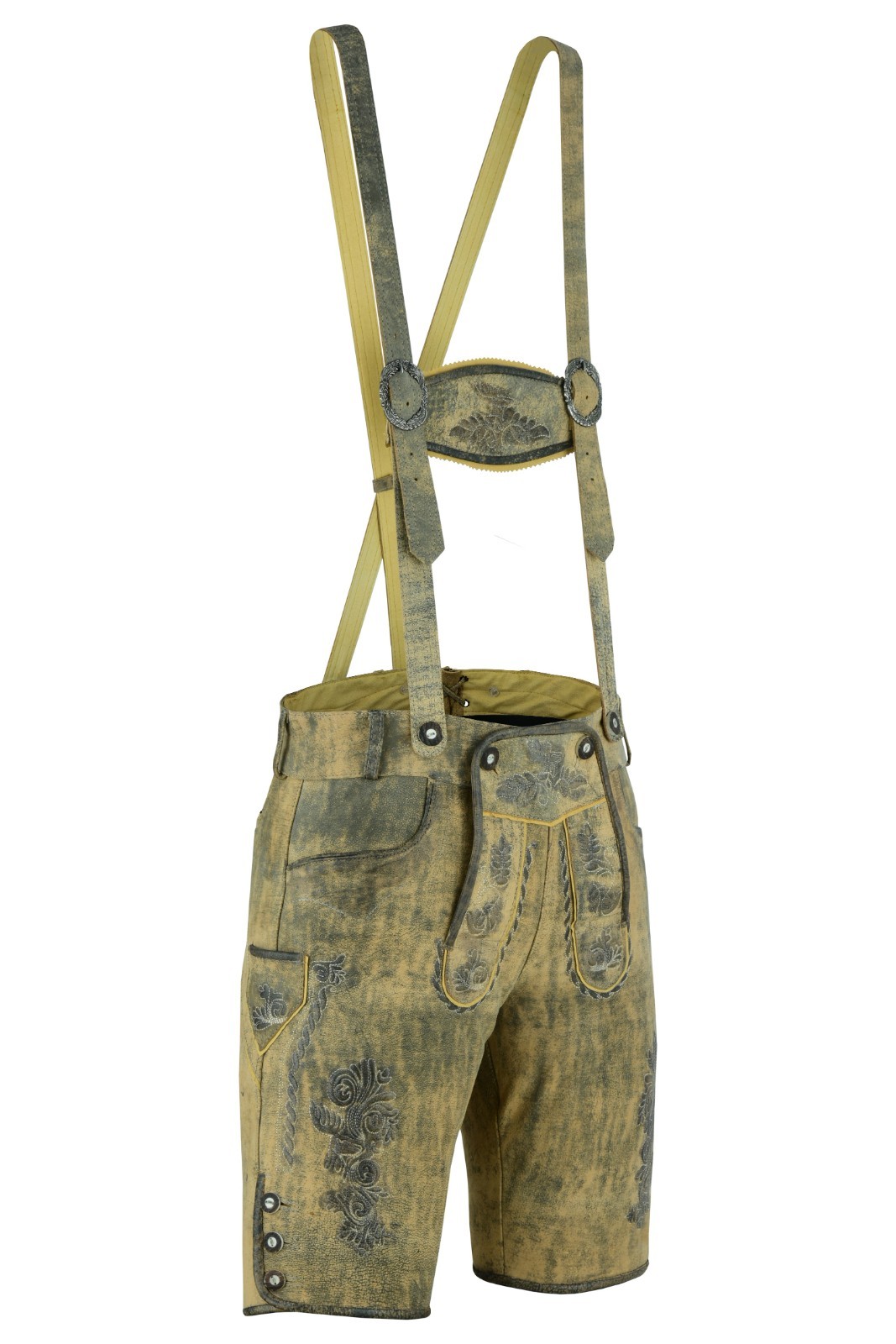 Men’s Vintage Brown Suede Leather Lederhosen Shorts for Oktoberfest