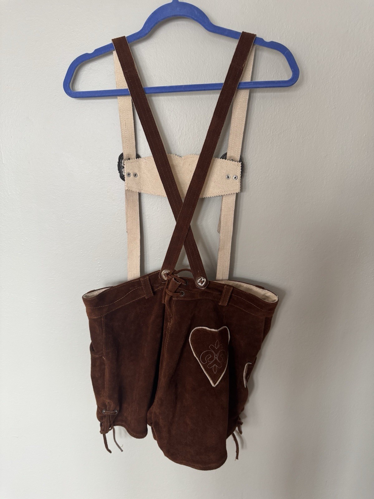 Ernst Licht German Brown Suede Lederhosen Women’s Size 44 Vintage Oktoberfest
