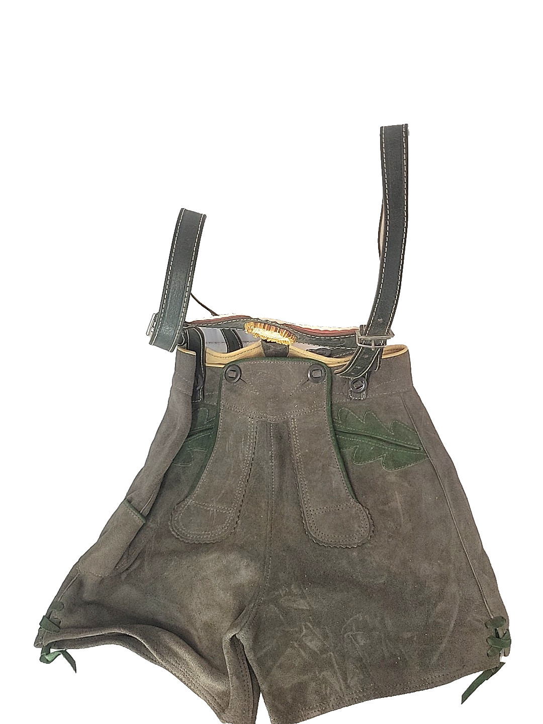 Lederhosen German Child Shorts Authentic Vintage Suede Leather Size 2 Oktoberfes