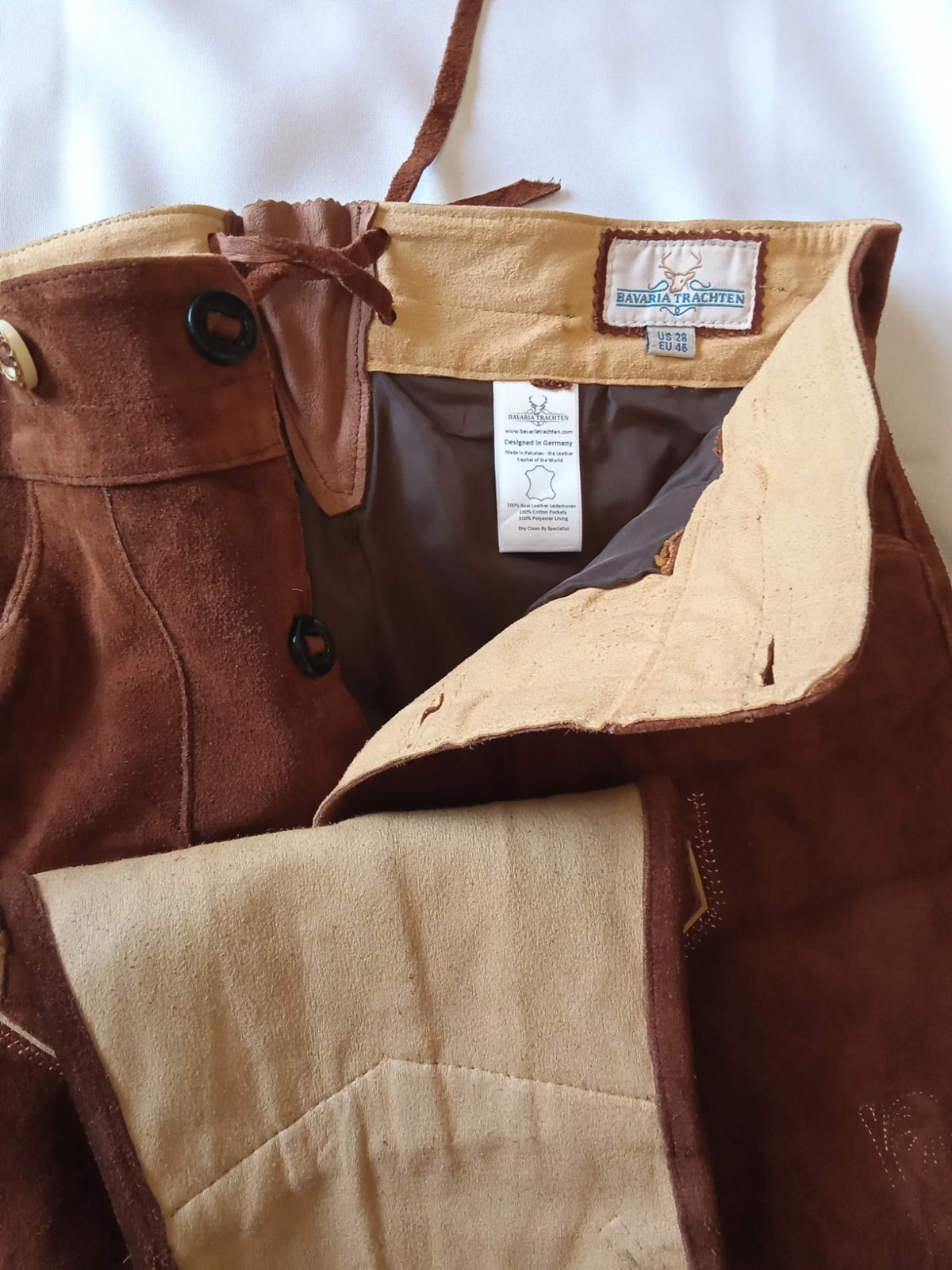 Bavaria Trachten Lederhosen Men’s Size 28 New