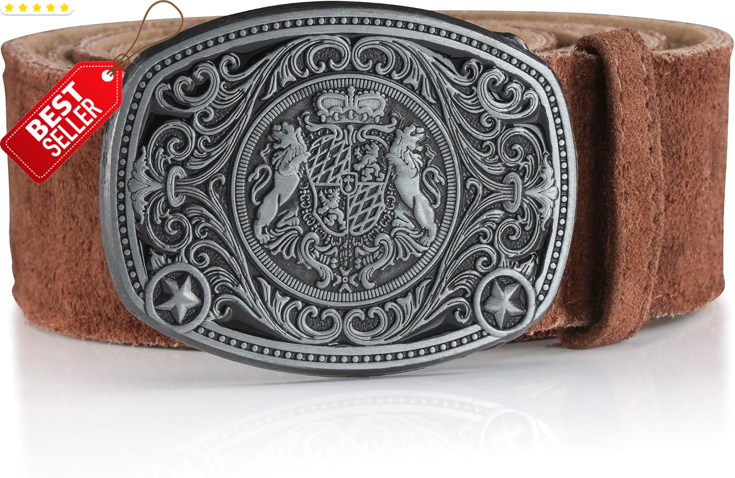 Traditional German Trachten Belt with Buckle for Lederhosen & All Trousers