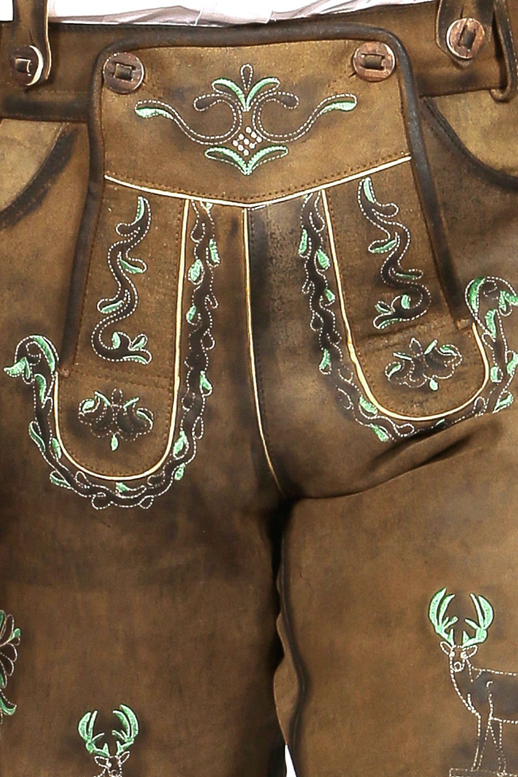 Men Oktoberfest Lederhosen-Suede Leather Trousers-Authentic Bavarian Lederhosen