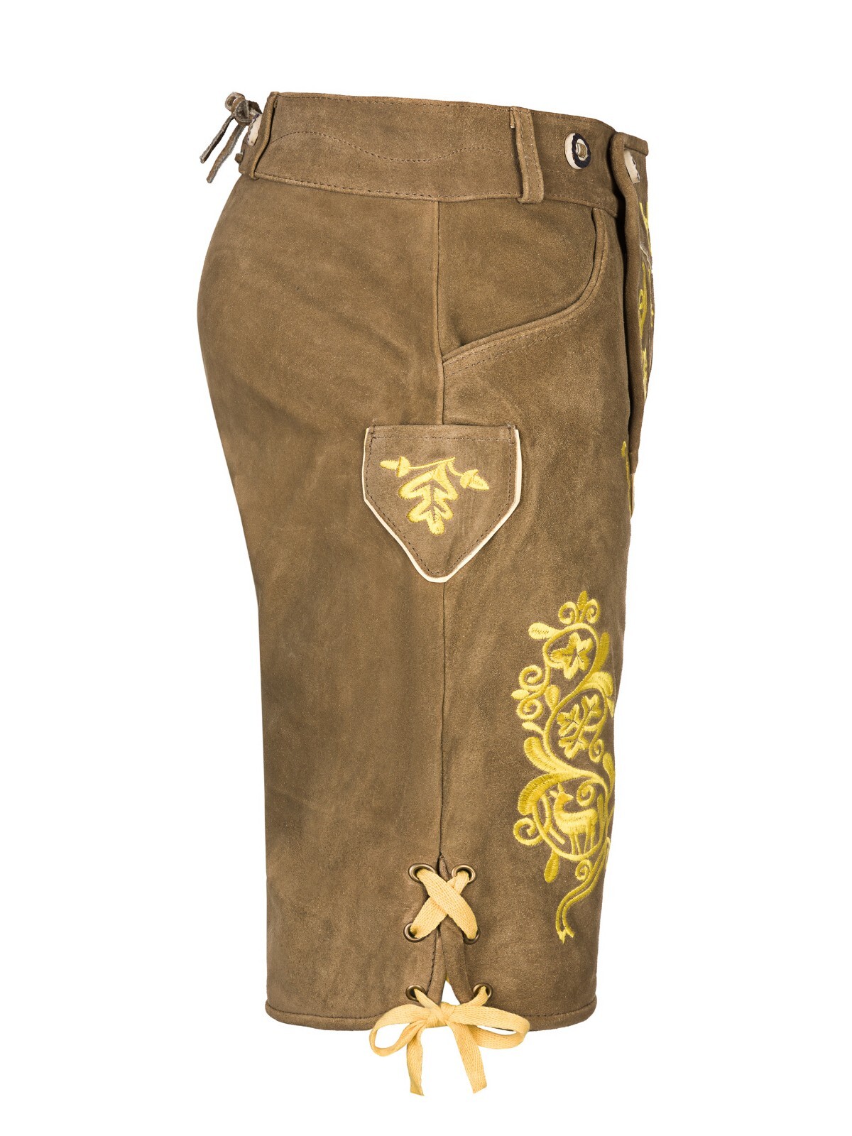 Men’s Bavarian Tratchen Lederhosen Pant German Oktoberfest Suede Leather Pants