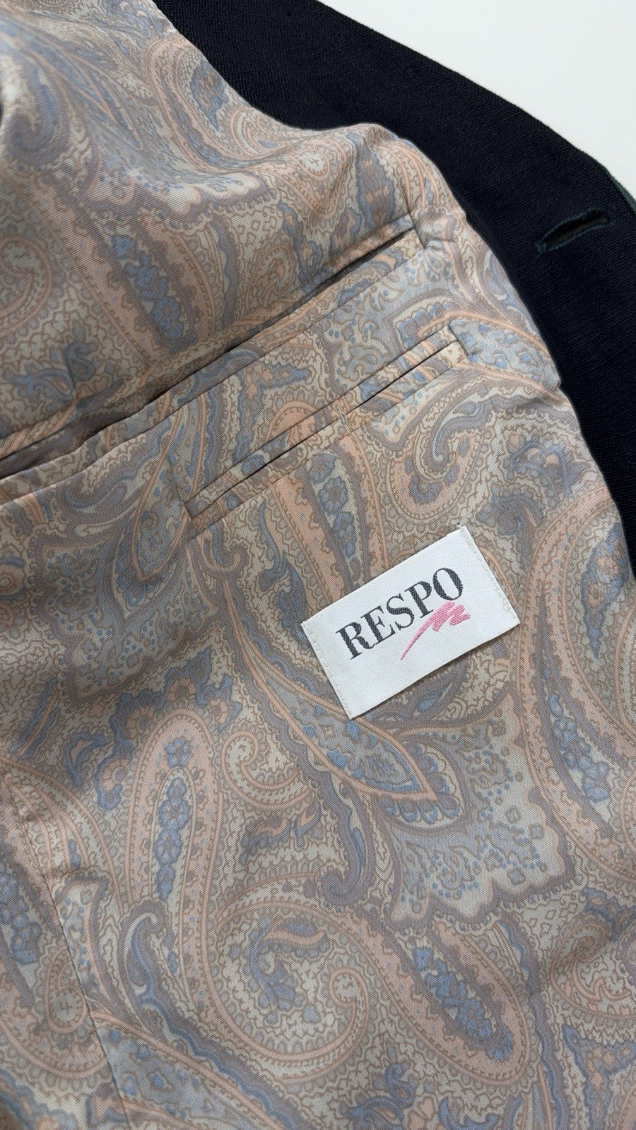 Respo Pure Linen Trachten Jacket Horn Buttons Austria Vintage Men 48 L